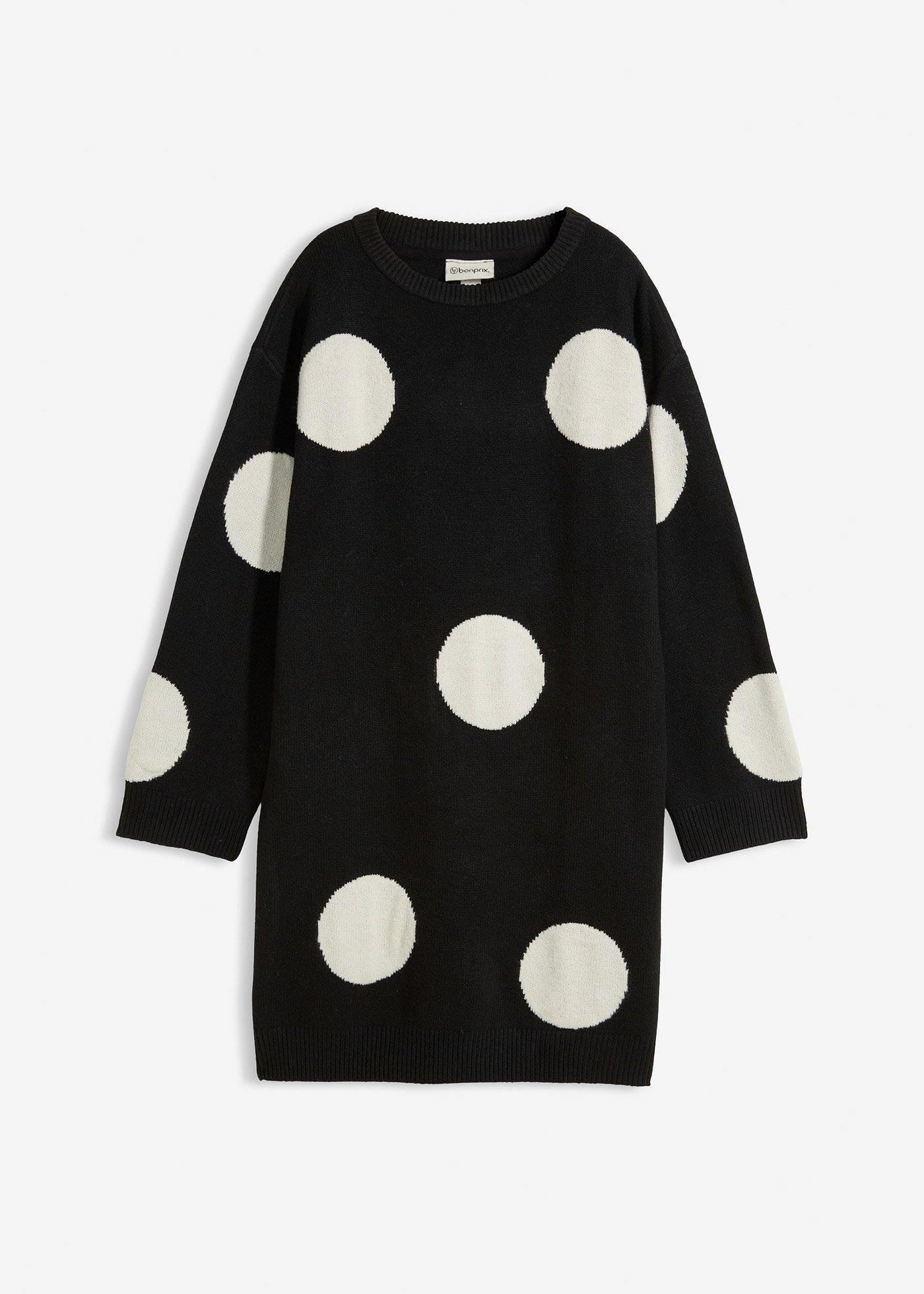 Robe oversize en maille à pois
