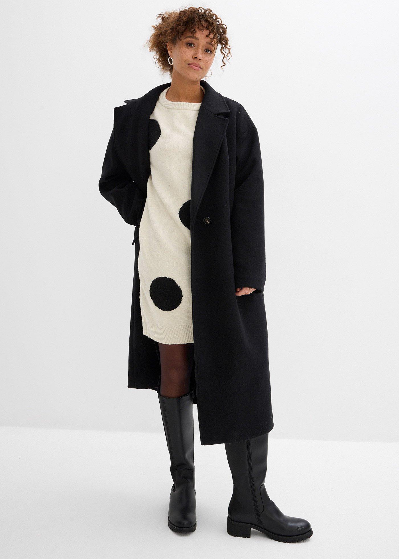 Sukienka dzianinowa oversize w kropki - Bonprix