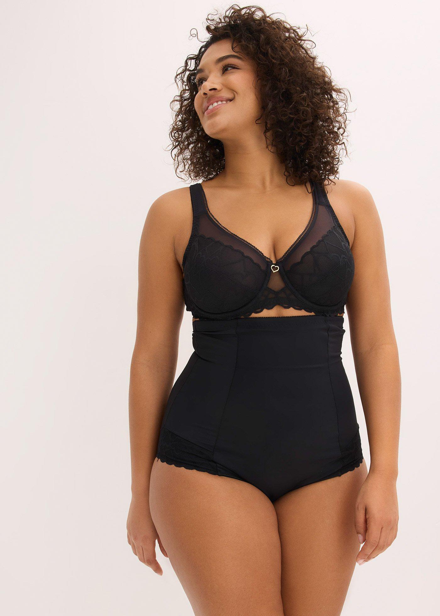 Figi shape o silnym stopniu modelowania z koronką w serduszka - Bonprix