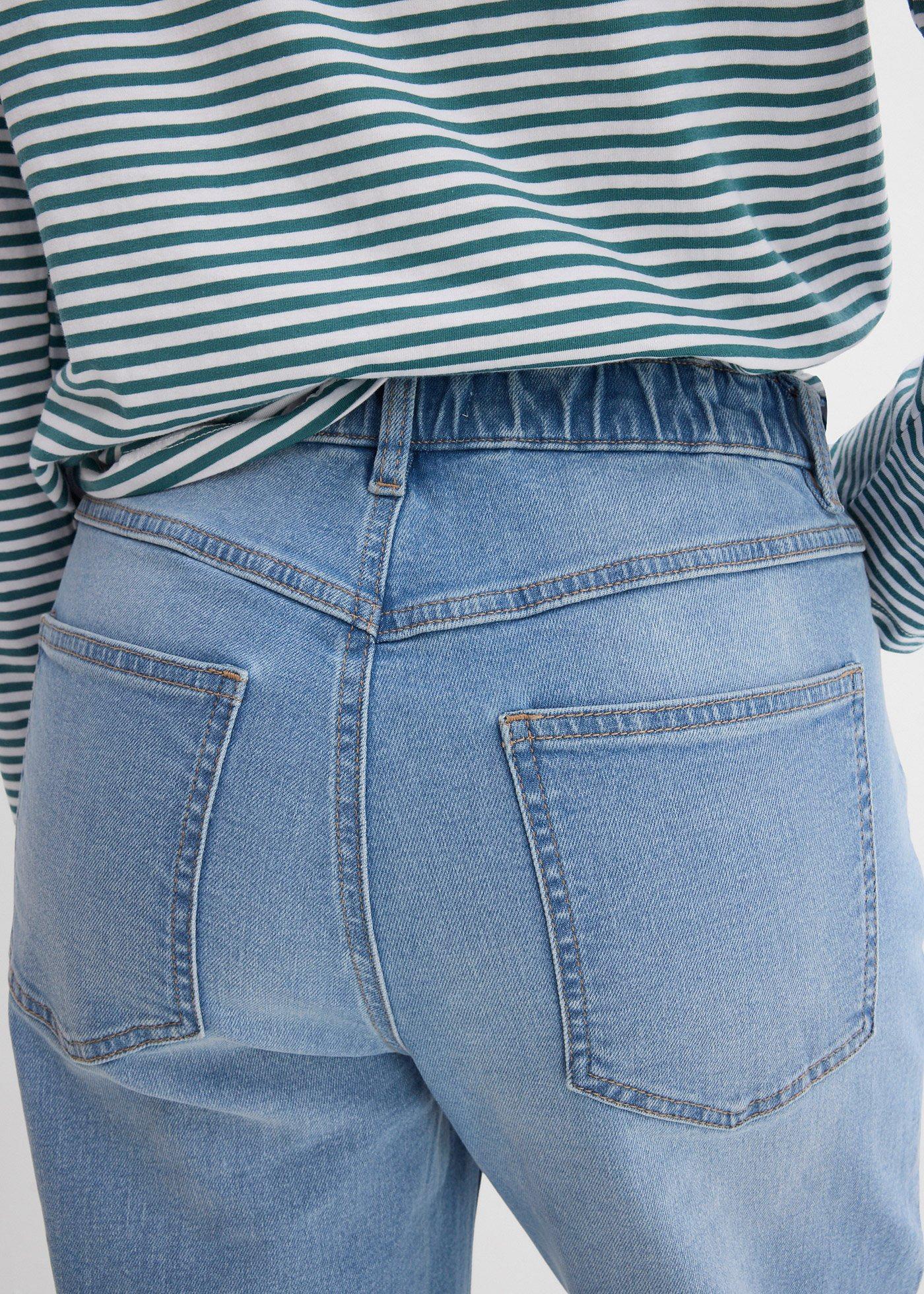 Jeansy o kroju mom, high waist, o skróconej długości - Bonprix