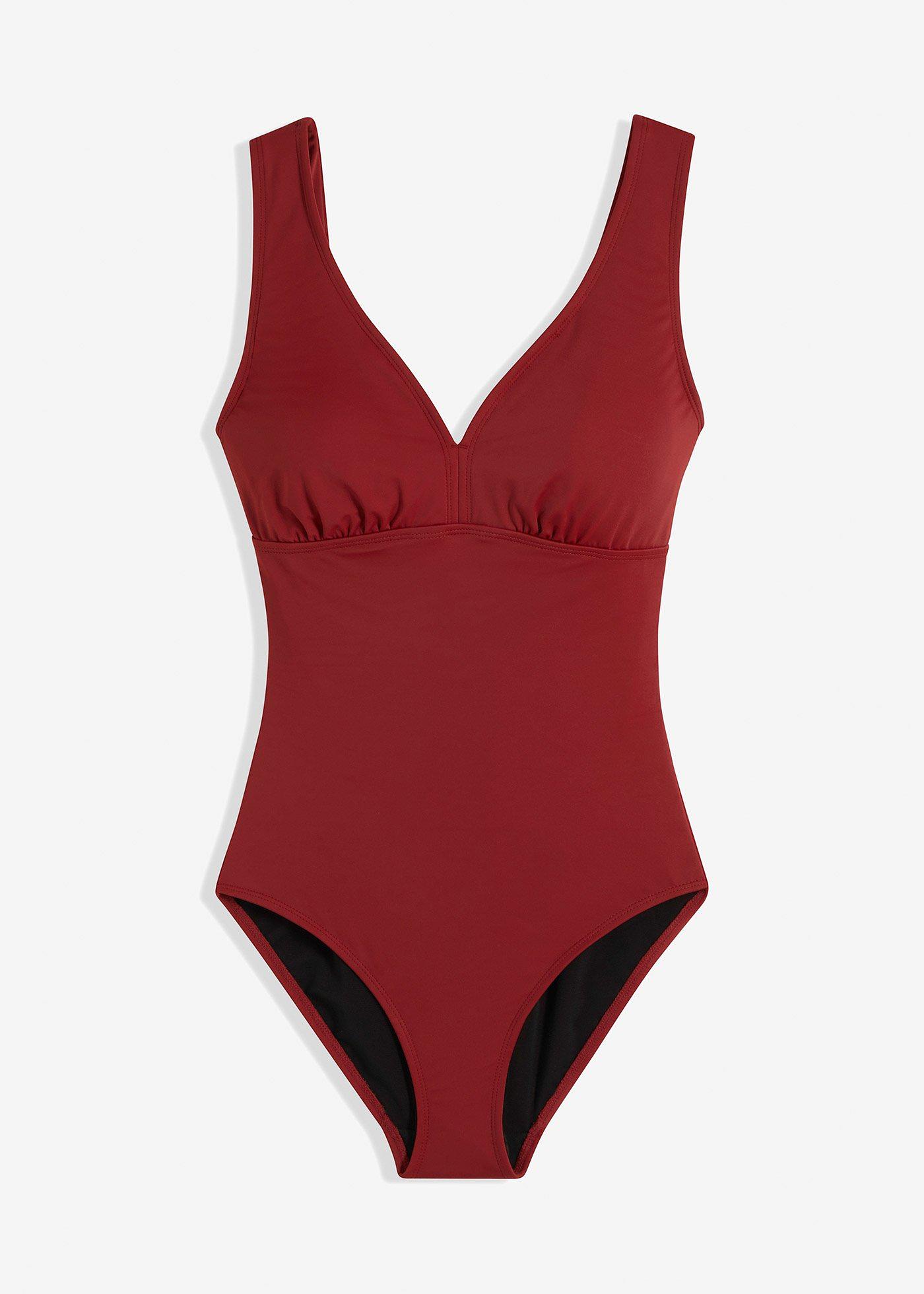 Costum de baie cu efect modelator mediu cu decolteu în V