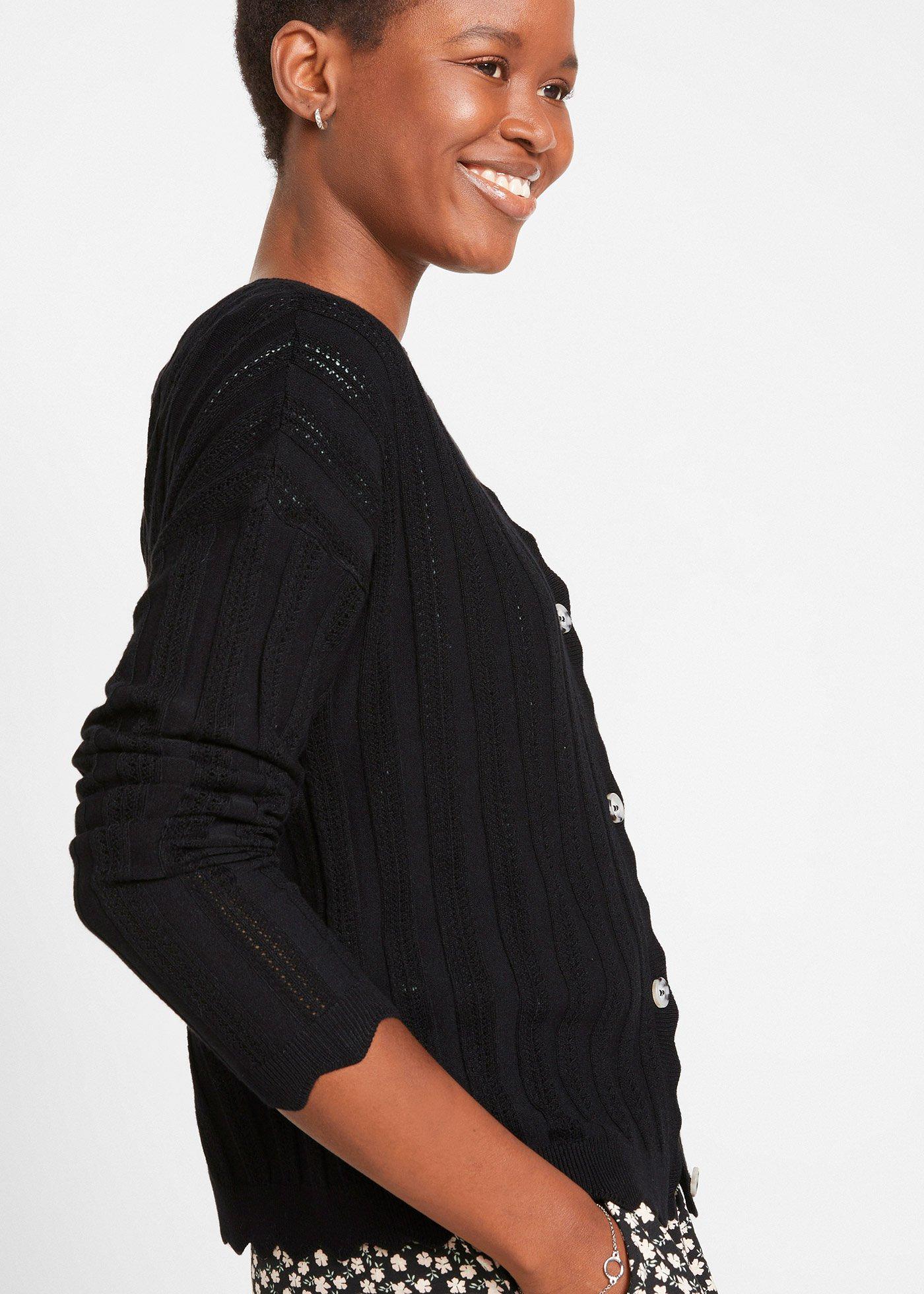 Krótki kardigan ażurowy - Bonprix