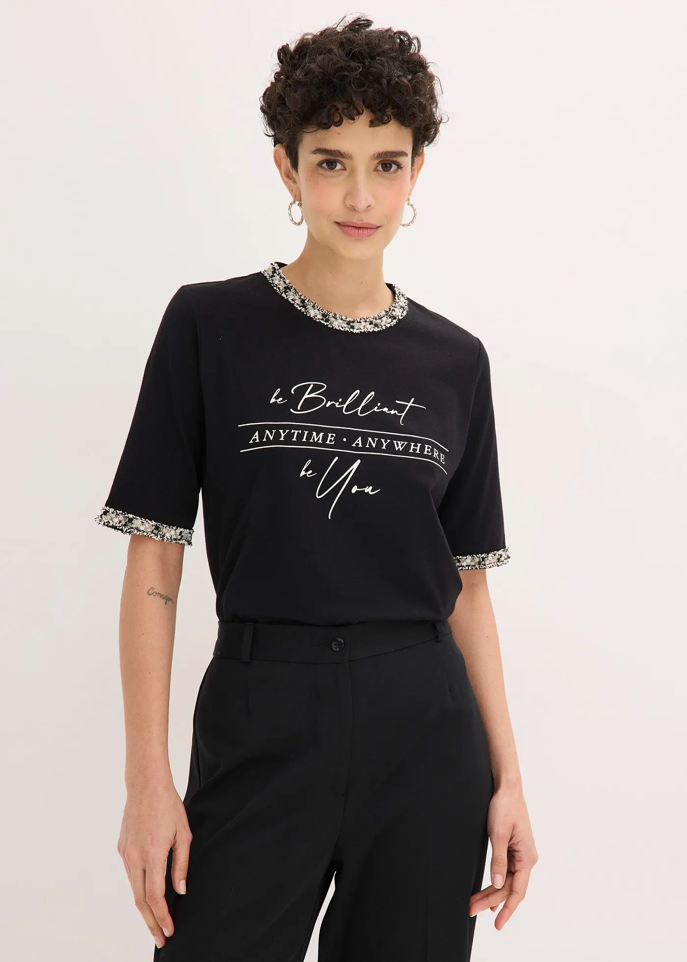 Рубашка Bonprix с аппликационной лентой из био-материала Baumwolle mit