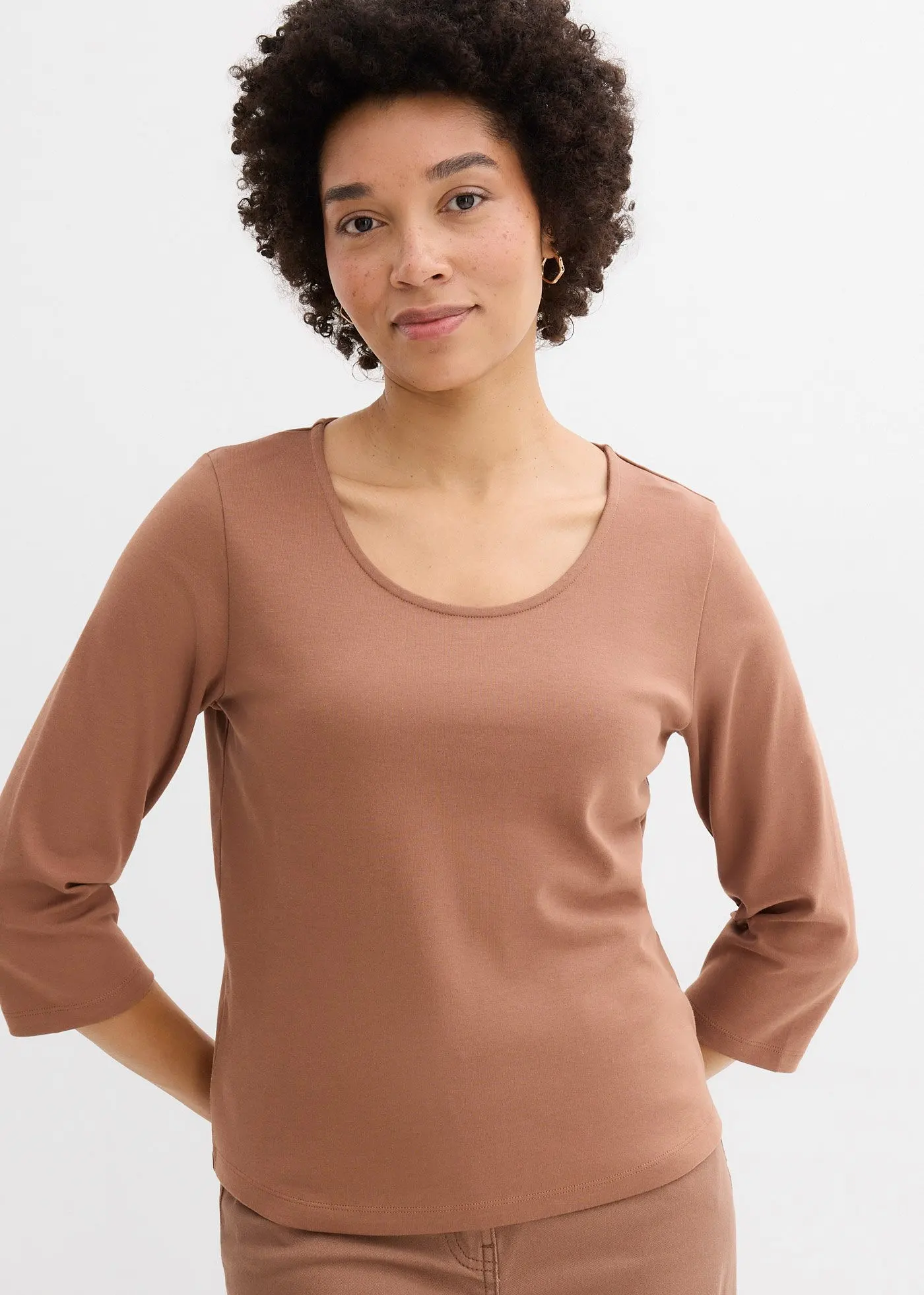 Рубашка Bonprix из плотного трикотажа с рукавами 3/4 от reiner Bio-Baumwolle