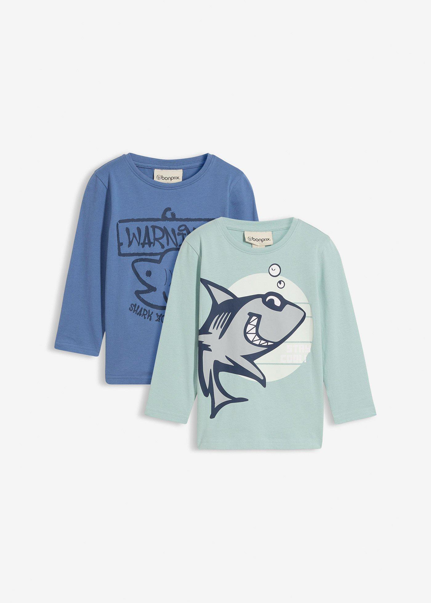 Bluzka z długim rękawem z czystej bawełny organicznej (2 szt.) - Bonprix