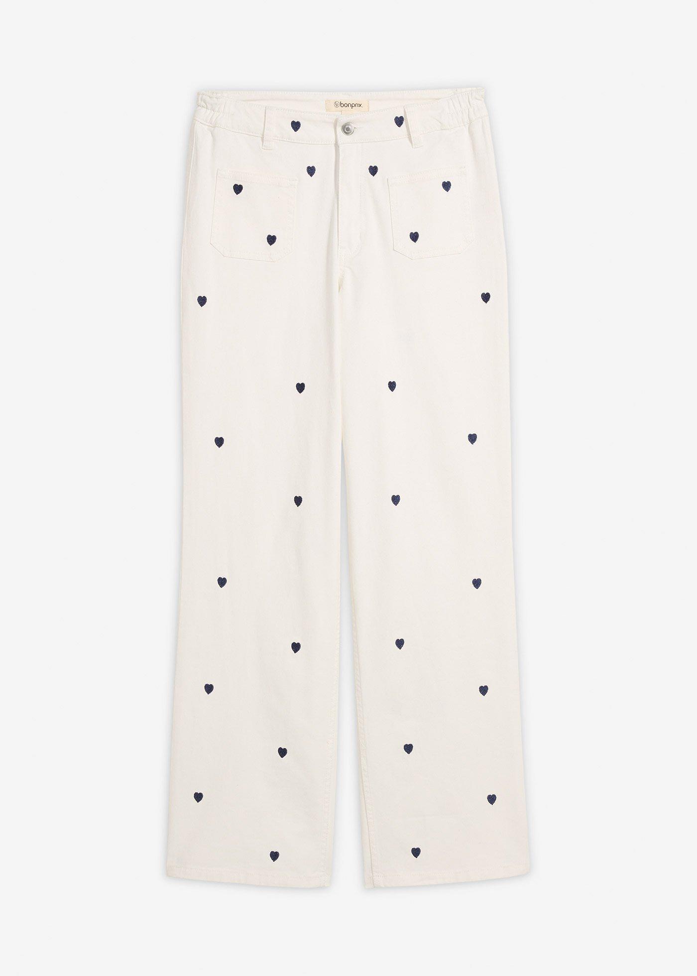 Pantalon en twill avec broderies