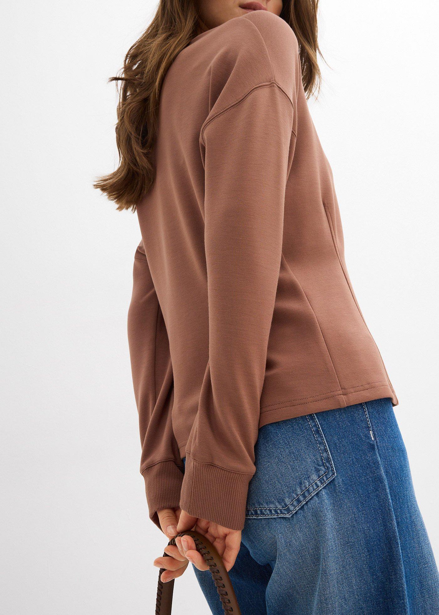 Bluza taliowana z dzianiny scuba - Bonprix