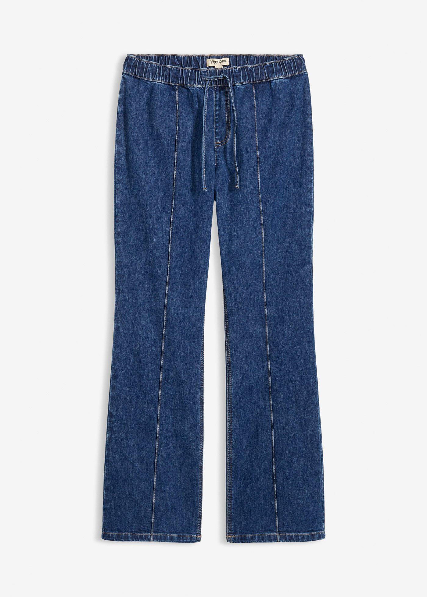 Jean bootcut taille mi-haute et élastiquée