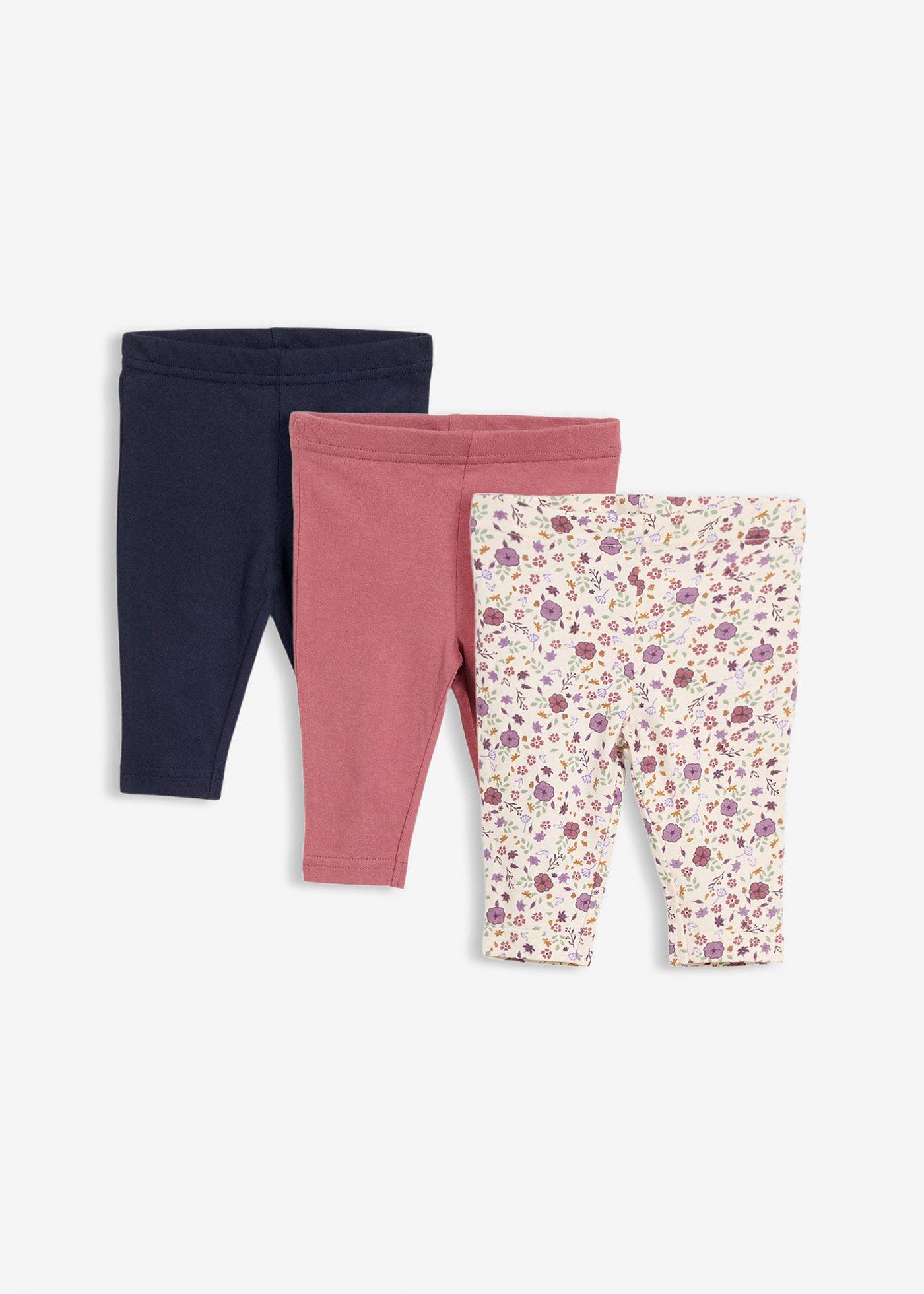 Legginsy z czystej bawełny organicznej (3 szt.) - Bonprix