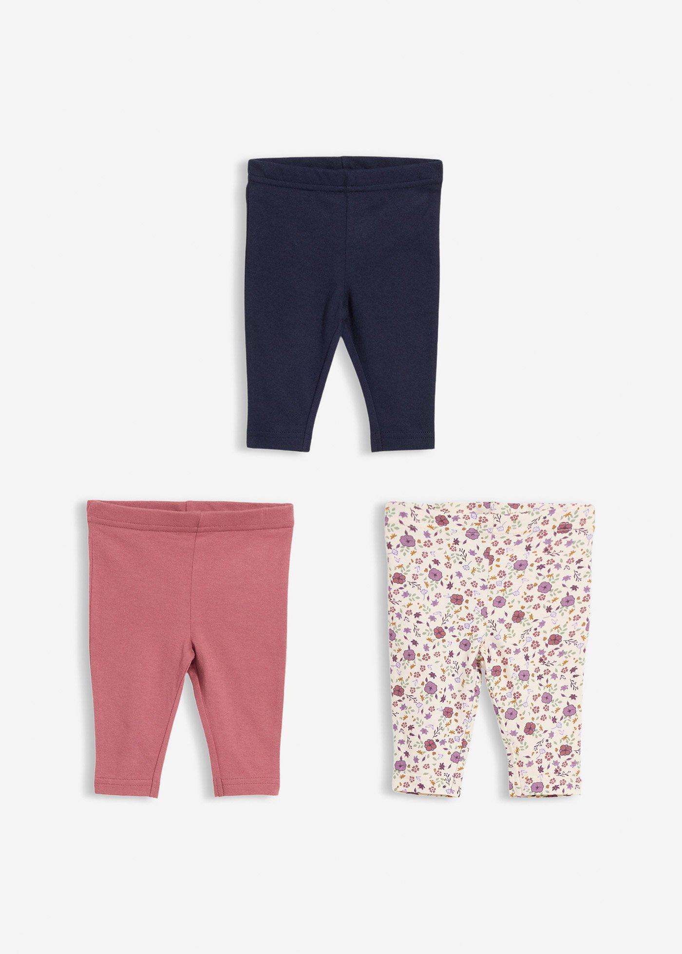 Legginsy z czystej bawełny organicznej (3 szt.) - Bonprix