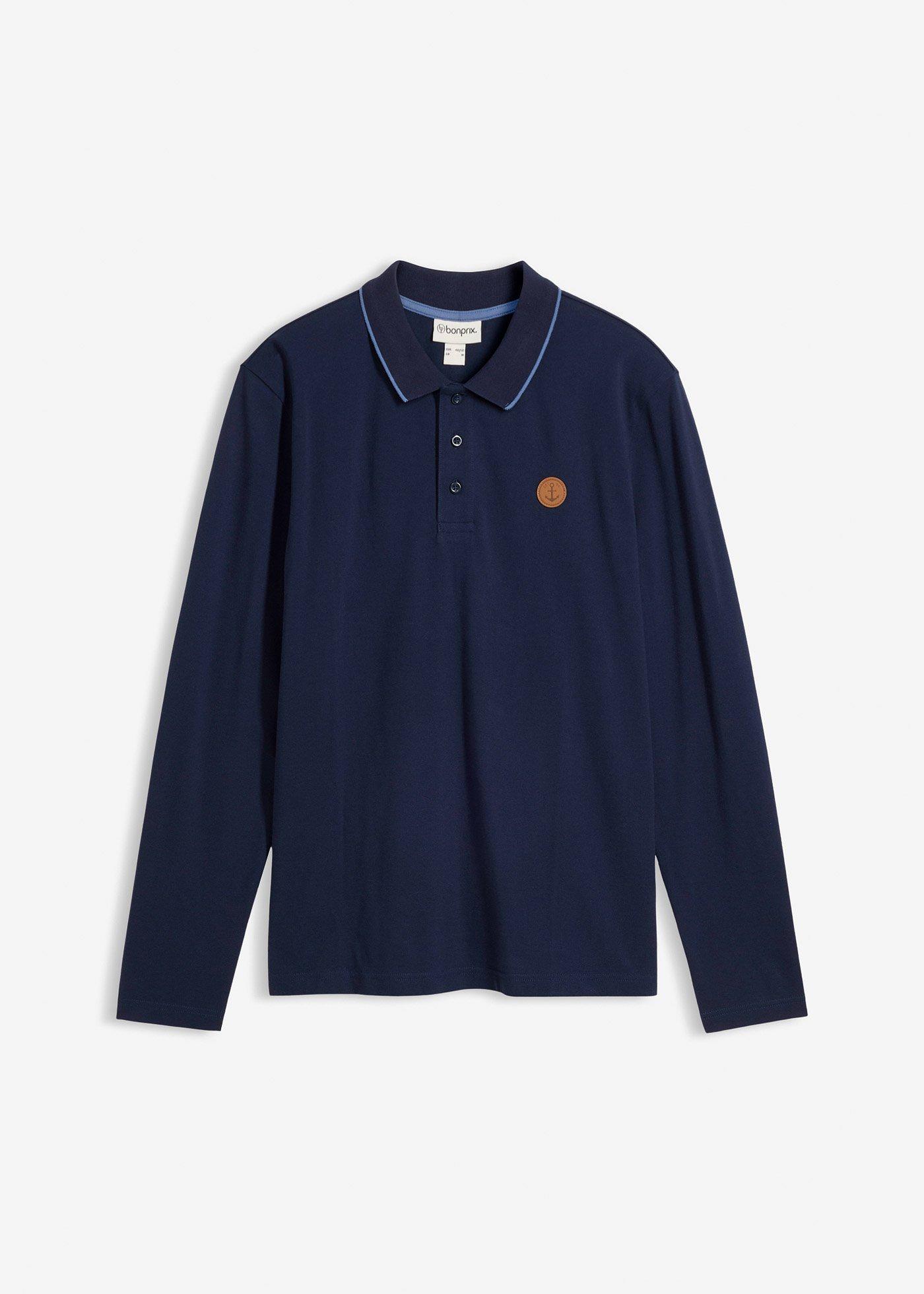 Poloshirt met lange mouwen van biologisch katoen