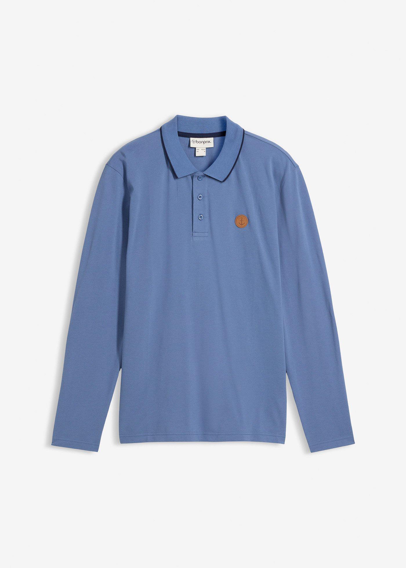 Poloshirt met lange mouwen van biologisch katoen