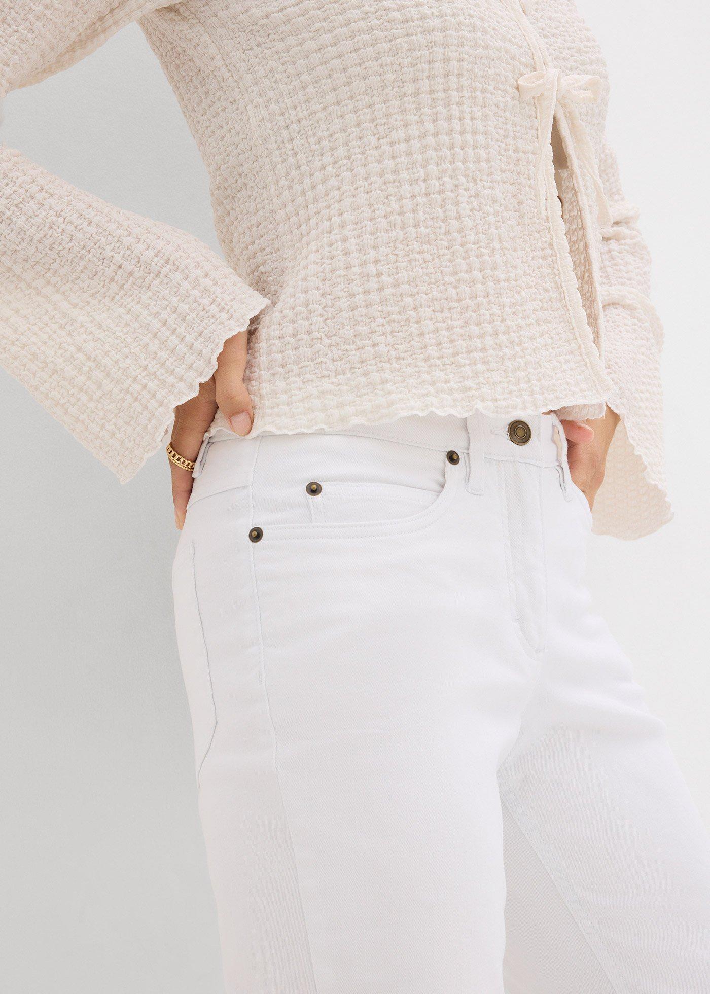 Jeansy ze stretchem straight, mid waist - Bonprix