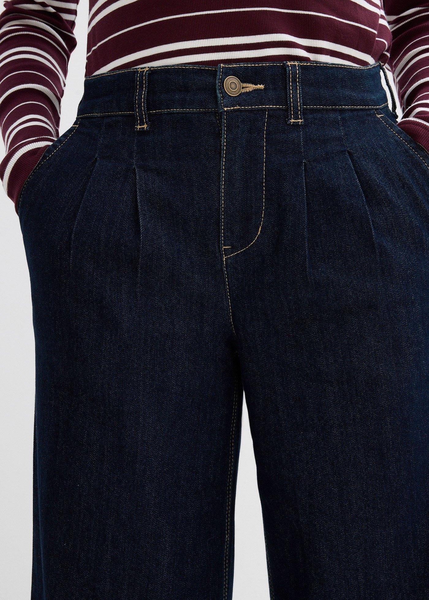 Dżinsy o kroju wide leg, high waist z wygodnym pasem - Bonprix