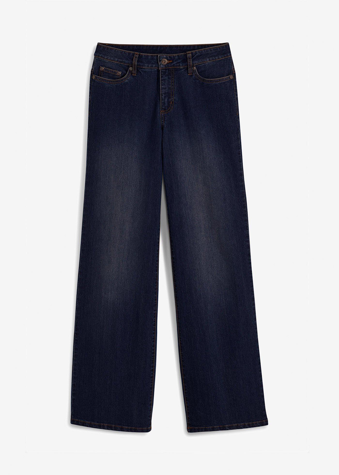 Jean large taille mi-haute, extensible
