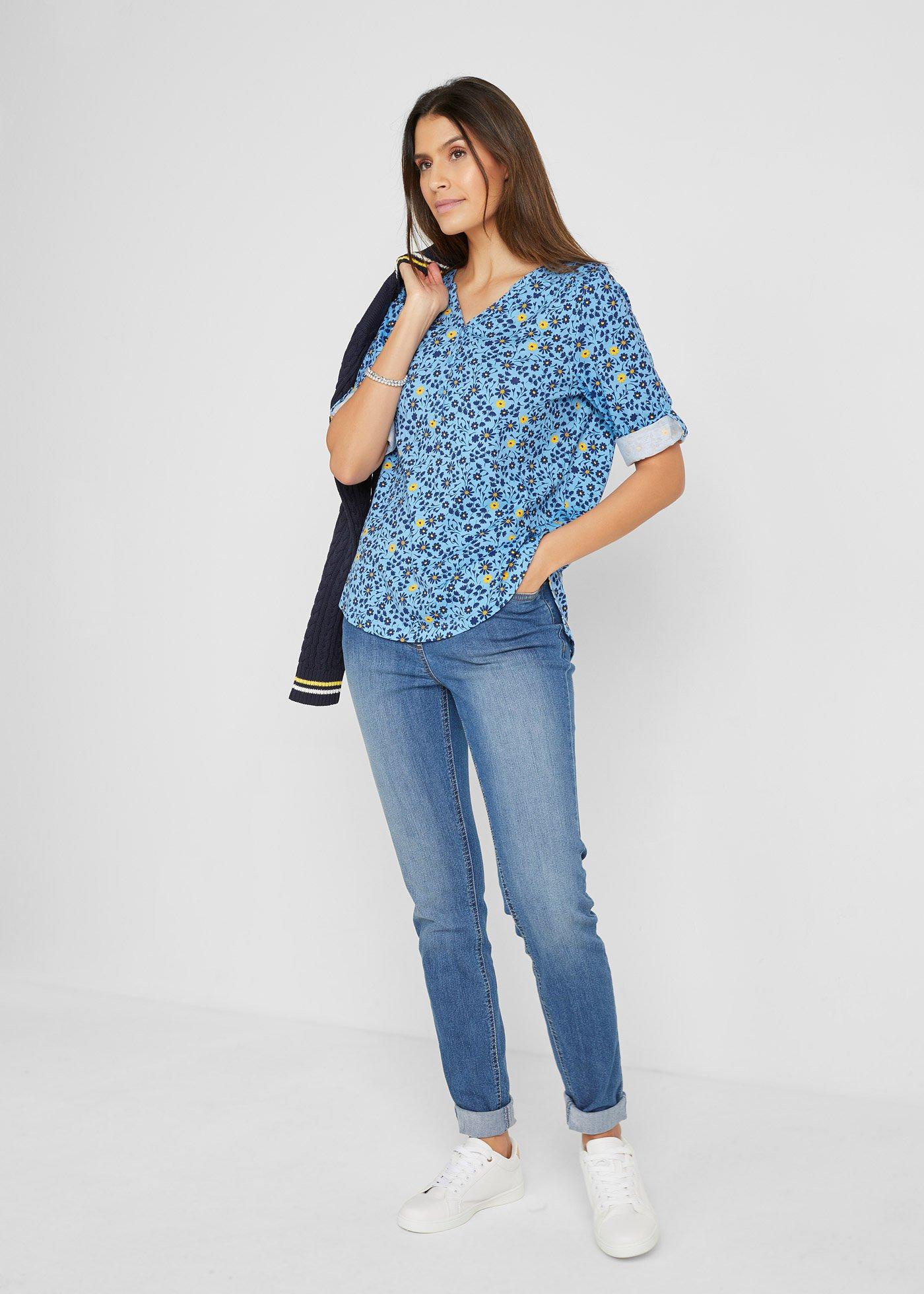 Jegginsy mid waist z wygodnym paskiem w talii - Bonprix