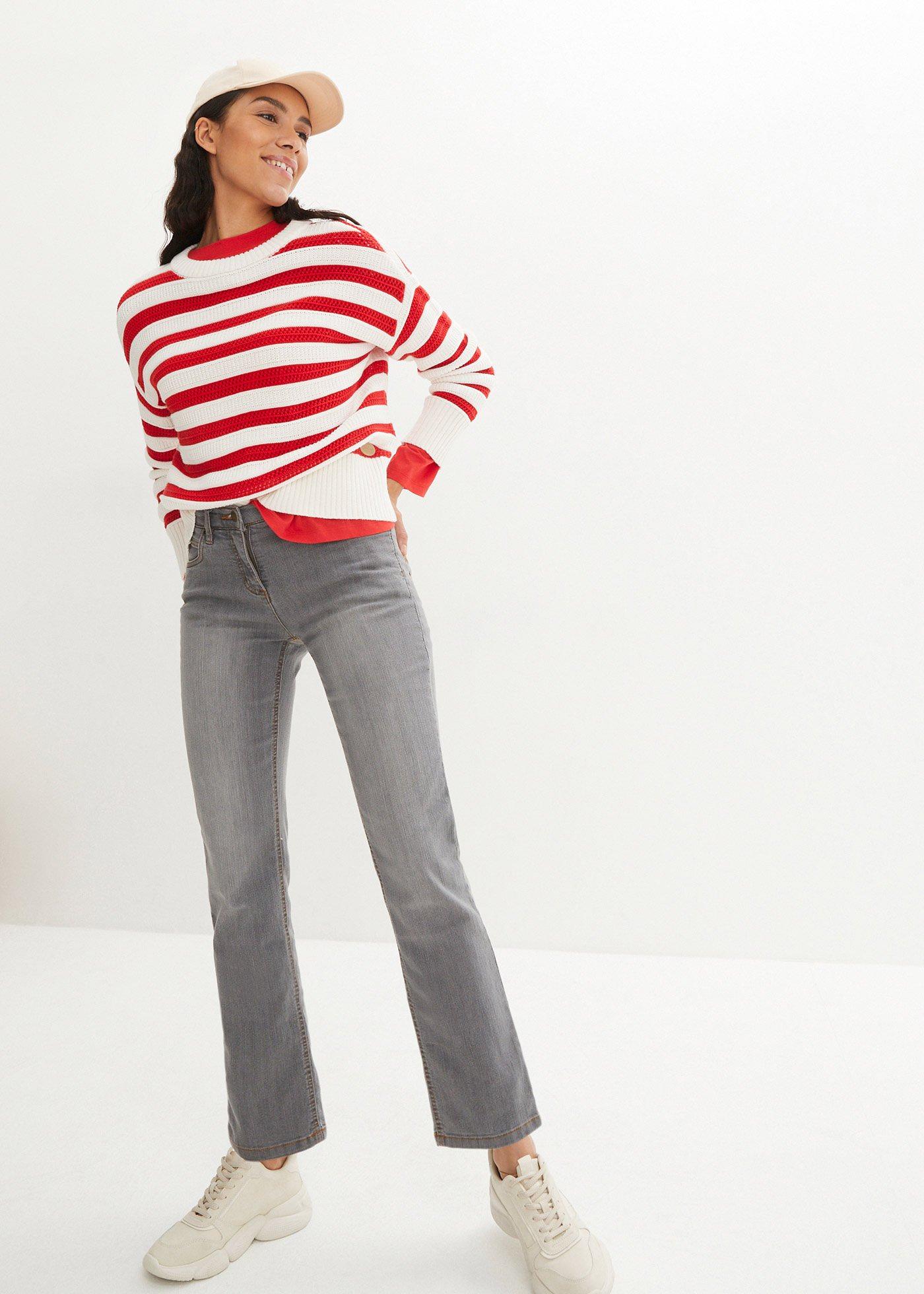 Jeansy ze stretchem, straight, mid waist - Bonprix