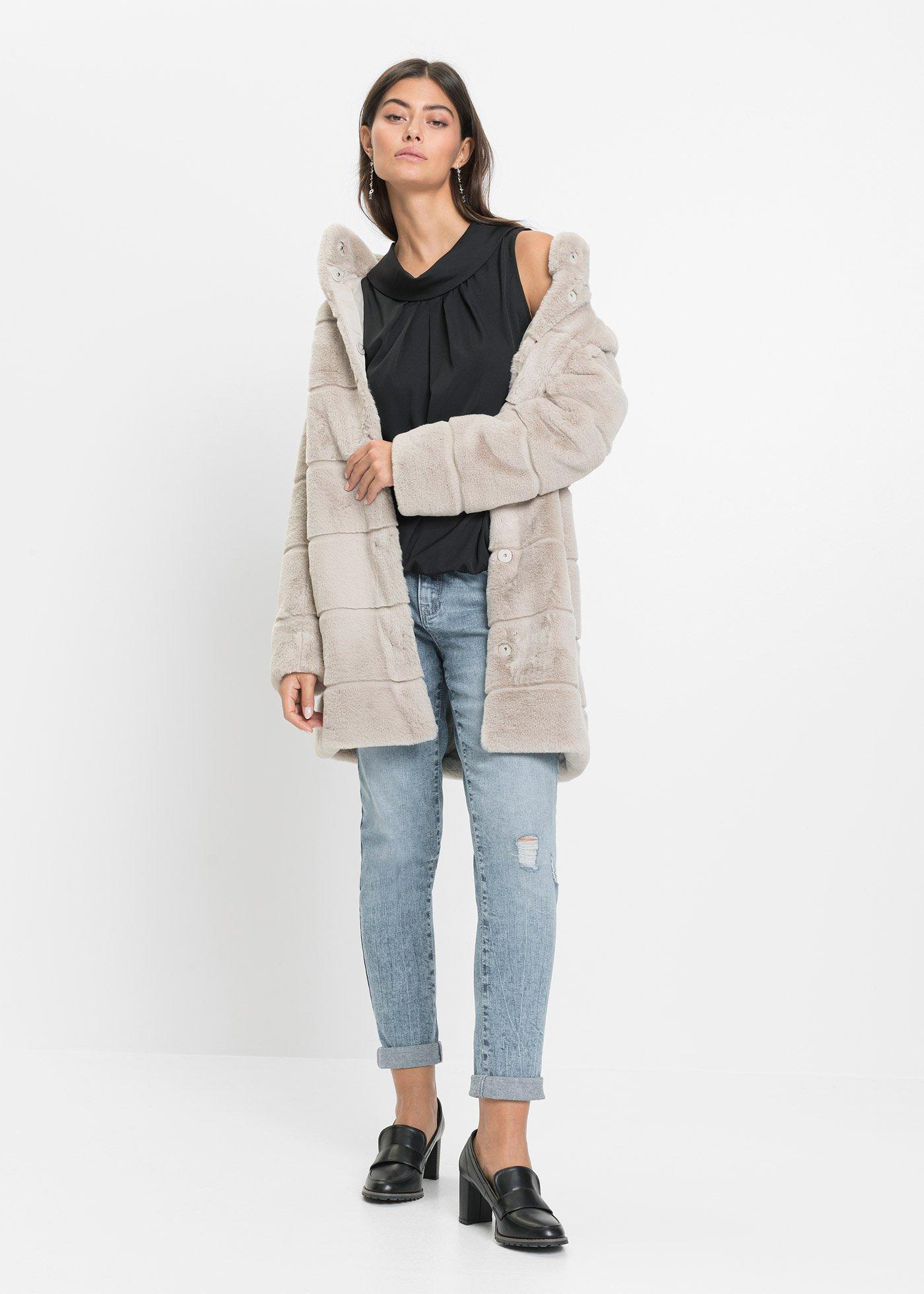 Płaszcz ze sztucznego futerka - Bonprix