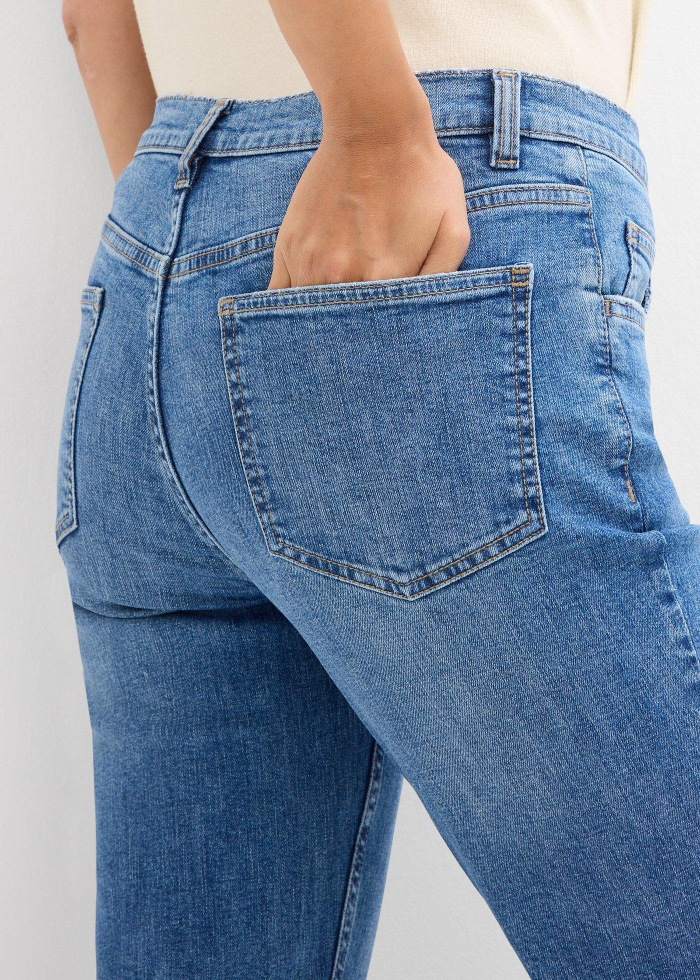 Dżinsy z rozszerzanymi nogawkami, mid waist - Bonprix