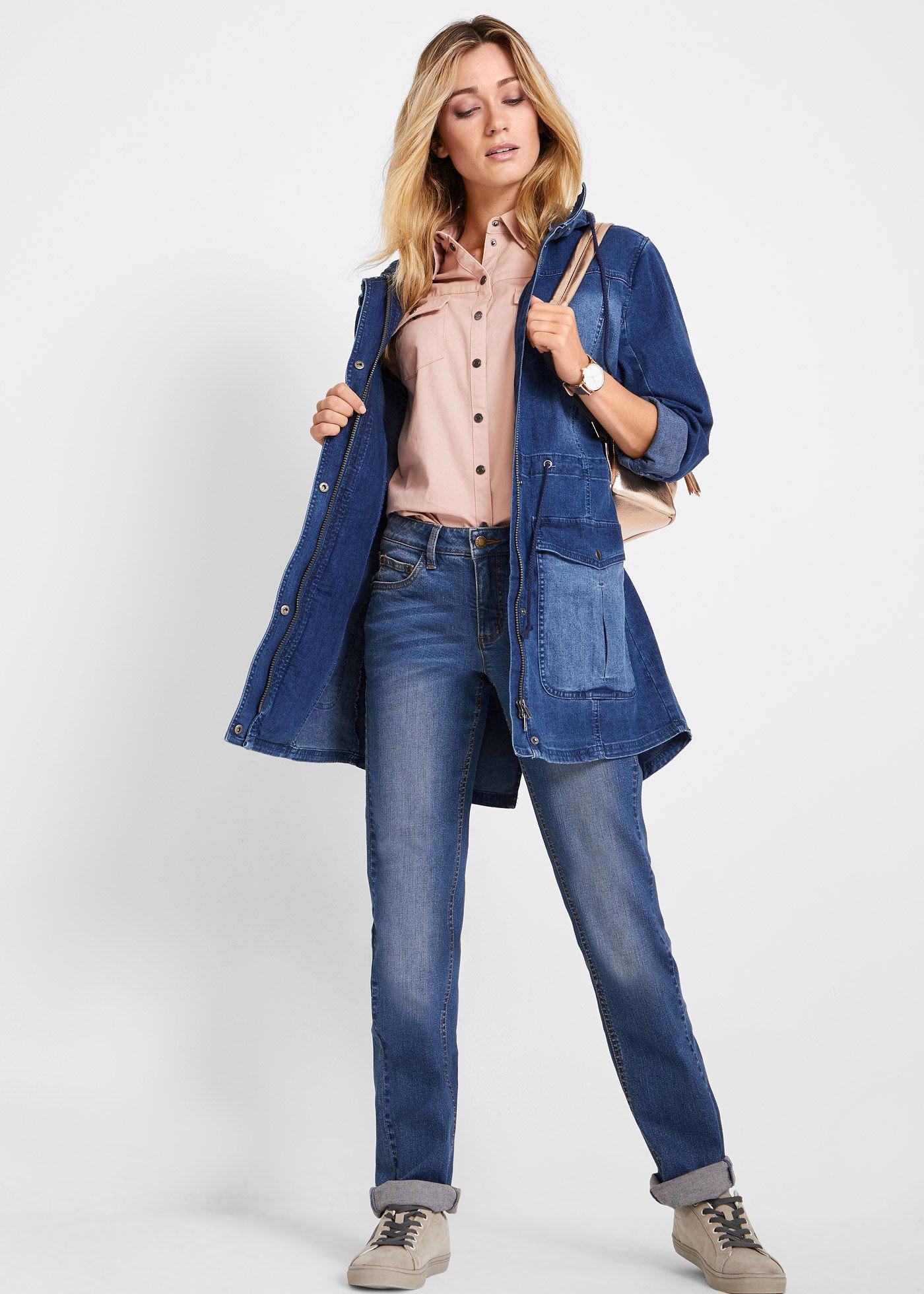 Dżinsy Straight, mid waist, ze stretchem - Bonprix