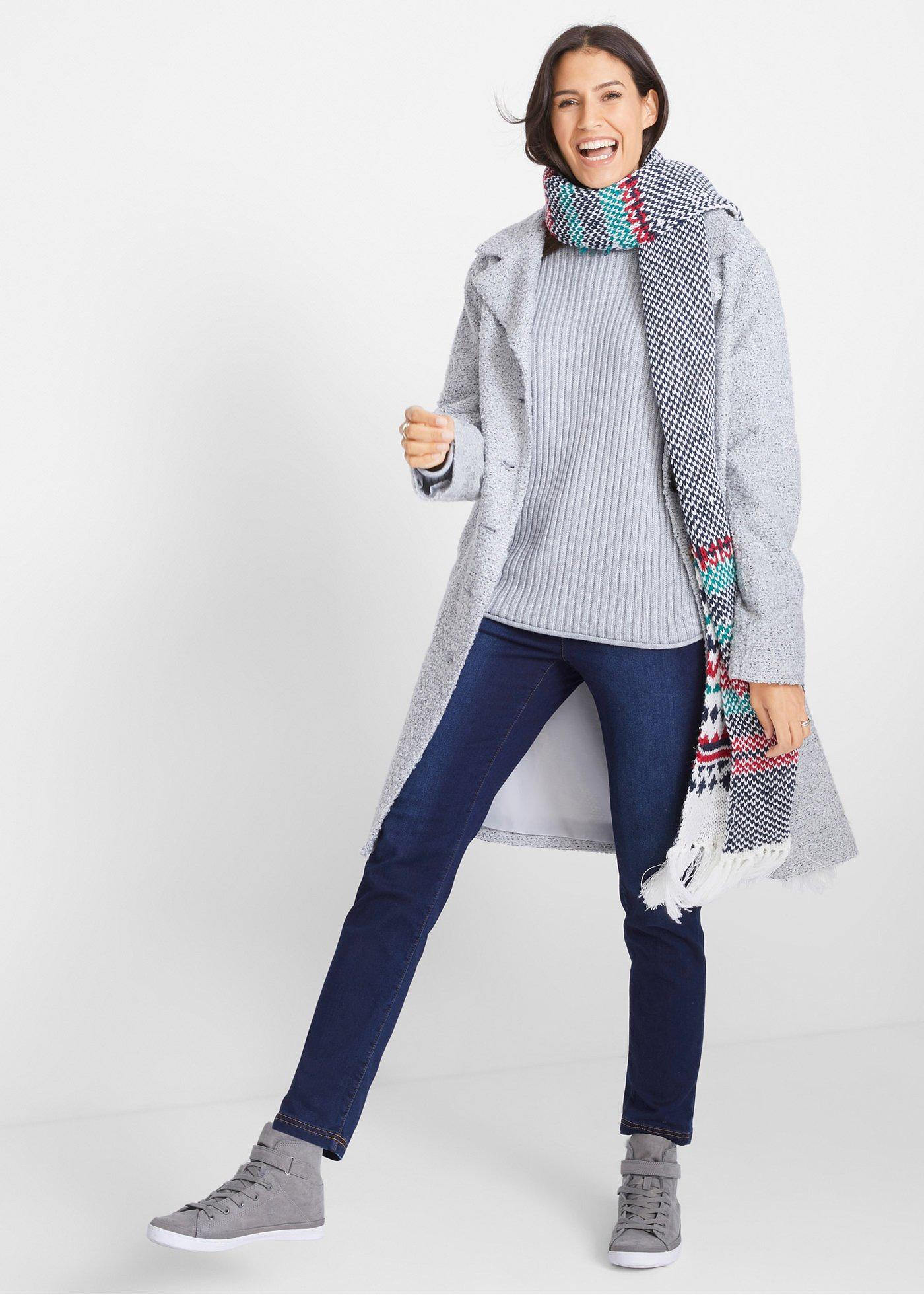 Jegginsy z wysoką talią z wygodnym paskiem, z elastycznego, termoaktywnego materiału - Bonprix