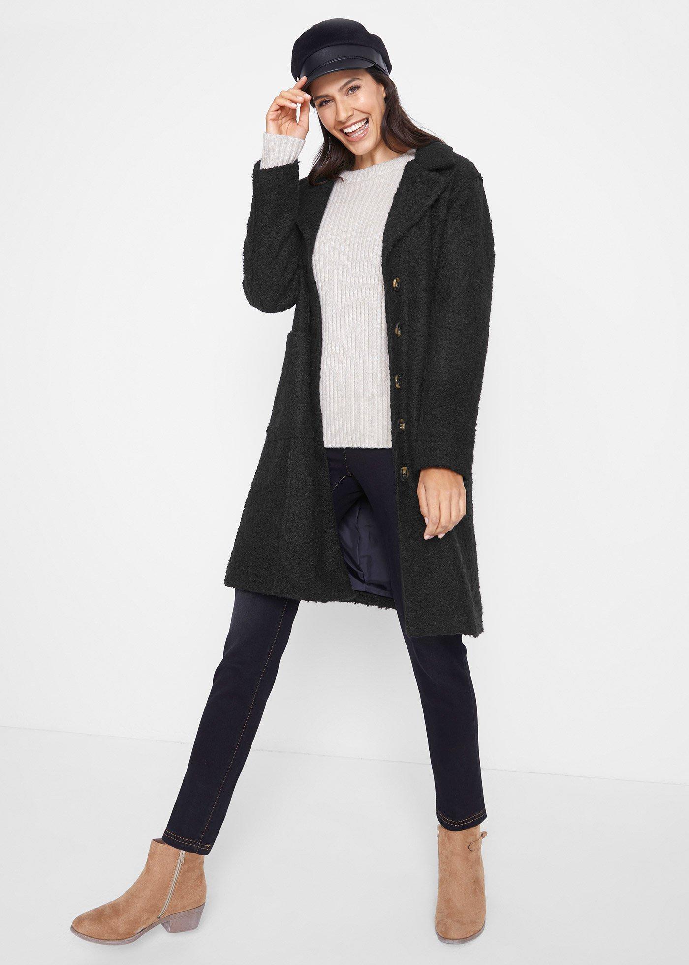 Jegginsy z wysoką talią z wygodnym paskiem, z elastycznego, termoaktywnego materiału - Bonprix