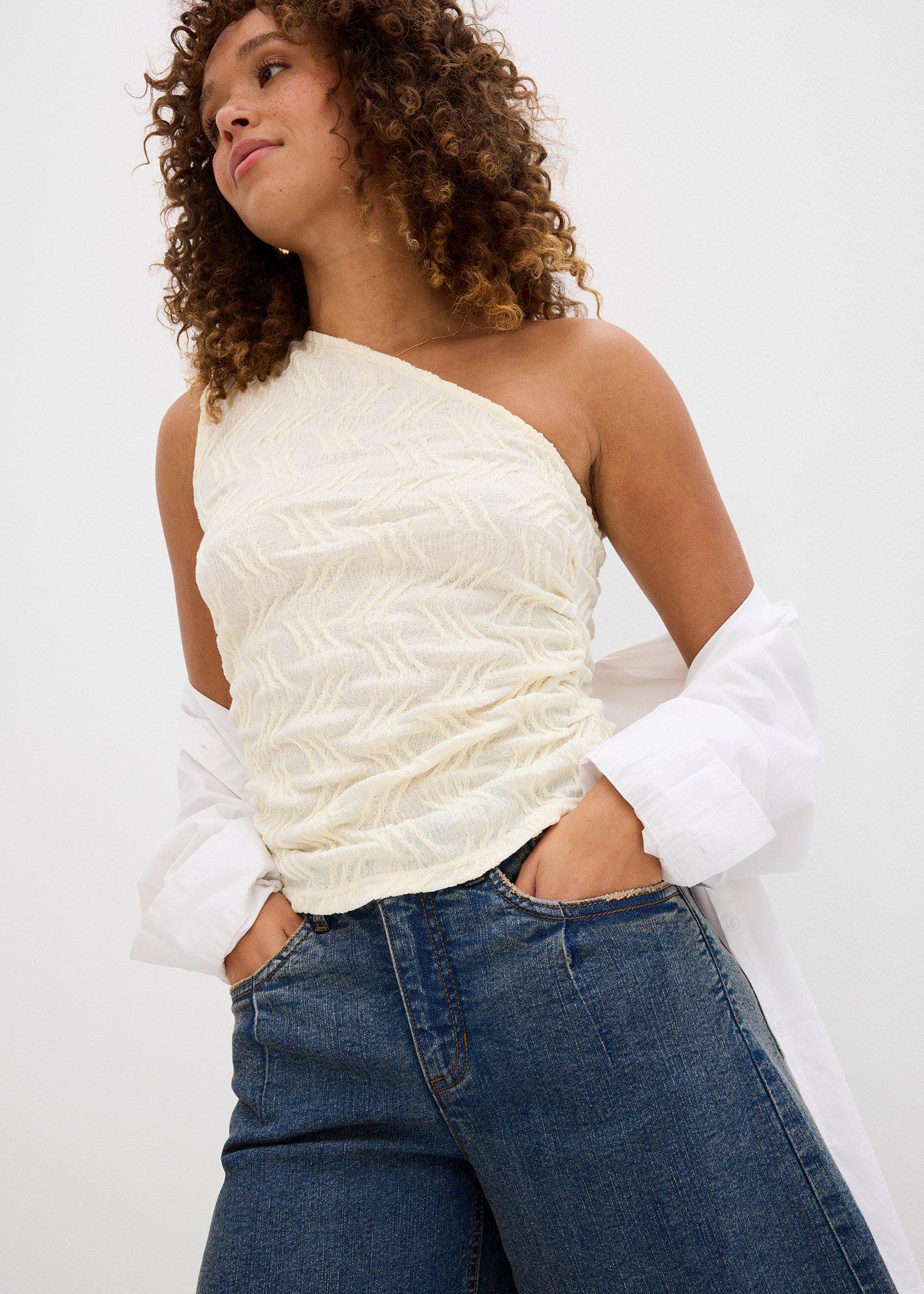 Bermudy dżinsowe mid waist - Bonprix