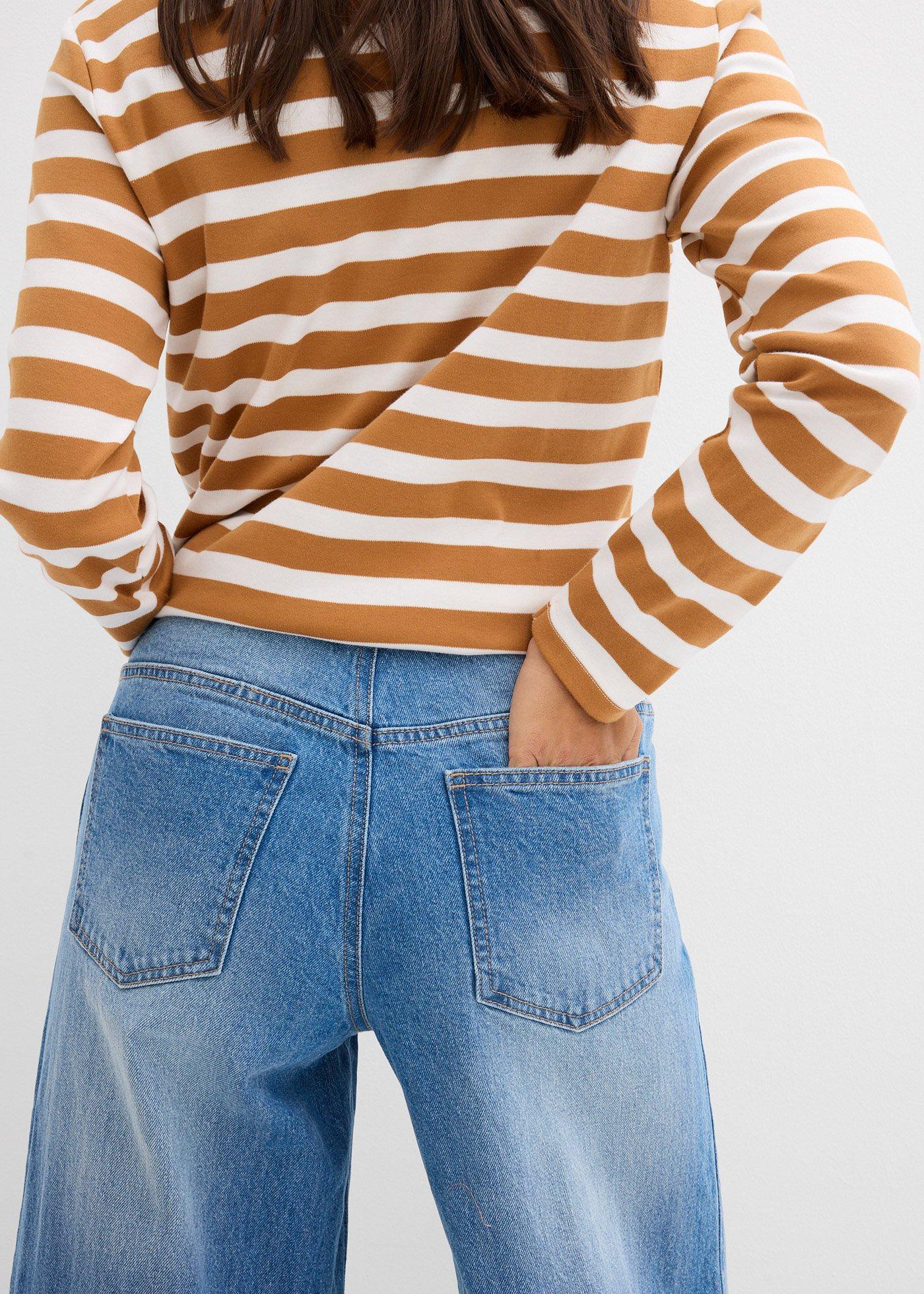 Jeansy wide leg, mid waist - Bonprix