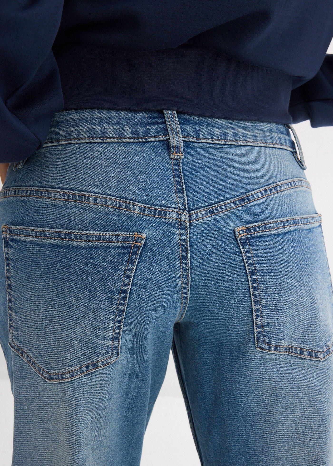 Jeansy o kroju barrel, mid waist - Bonprix