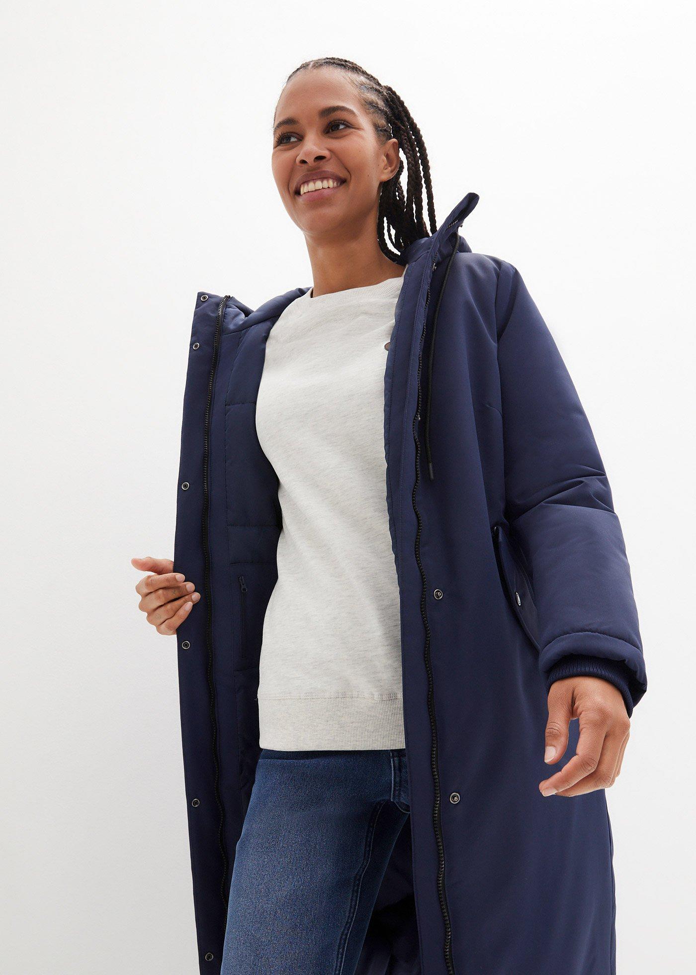 Płaszcz zimowy z pikowaną spodnią stroną - Bonprix