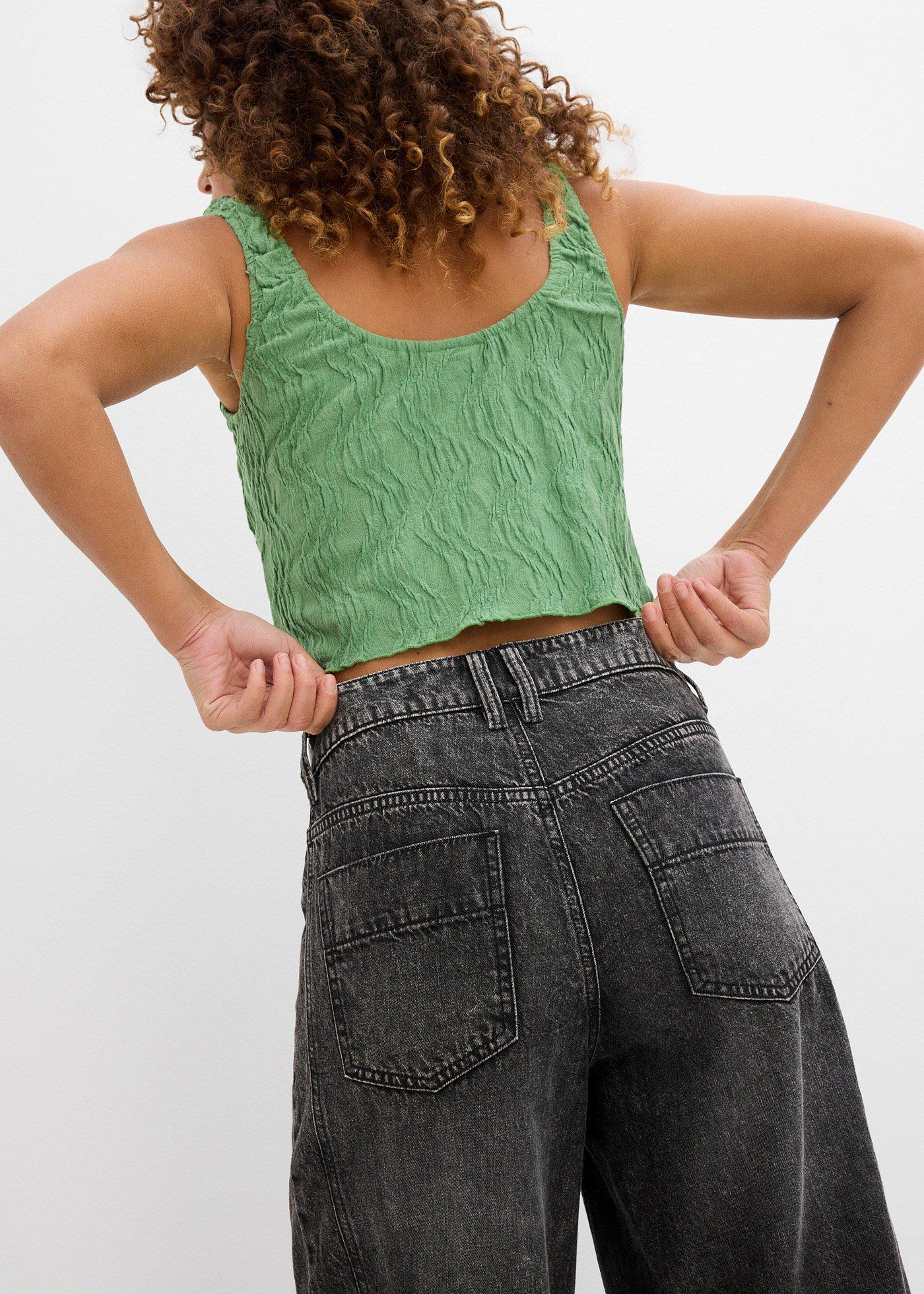 Jeansy o kroju balloon, mid waist, z bardzo miękkiego materiału - Bonprix