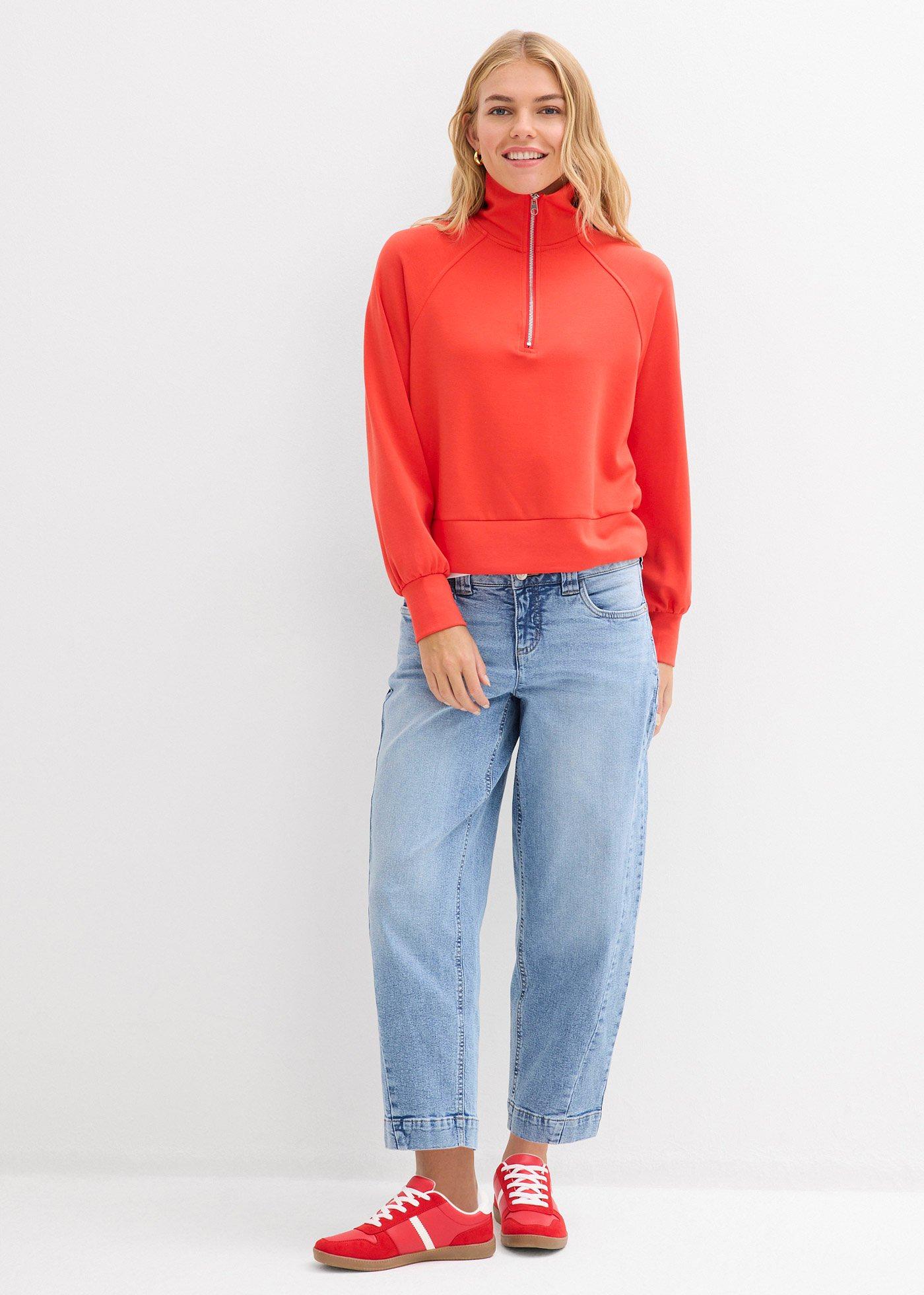 Jeansy o kroju barrel, średni stan, cropped - Bonprix