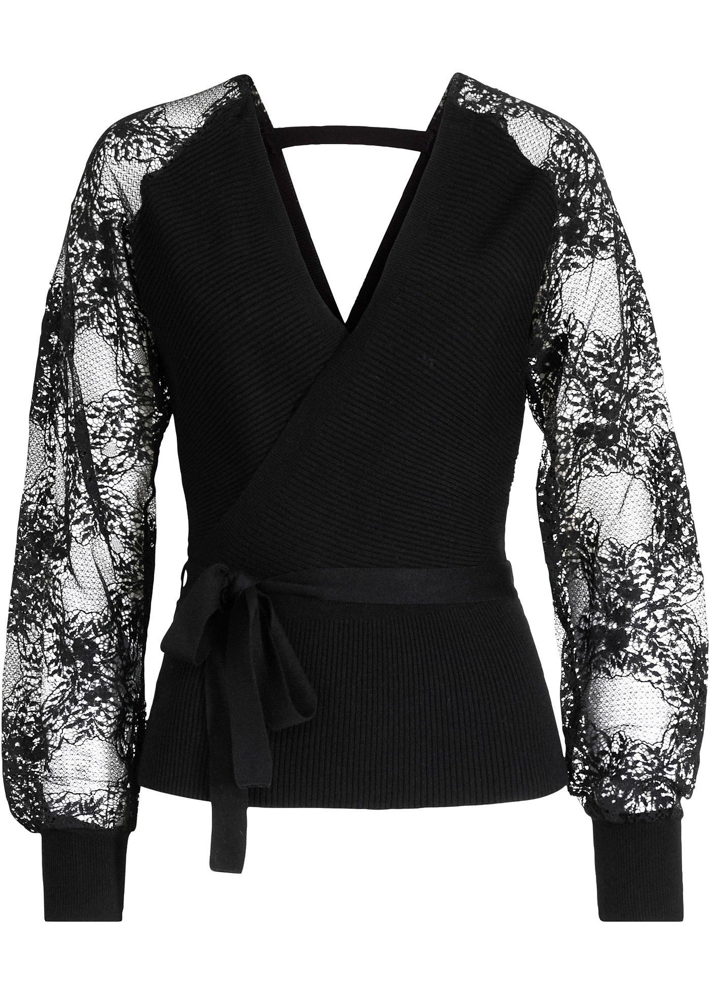 Pull en fine maille avec dentelle