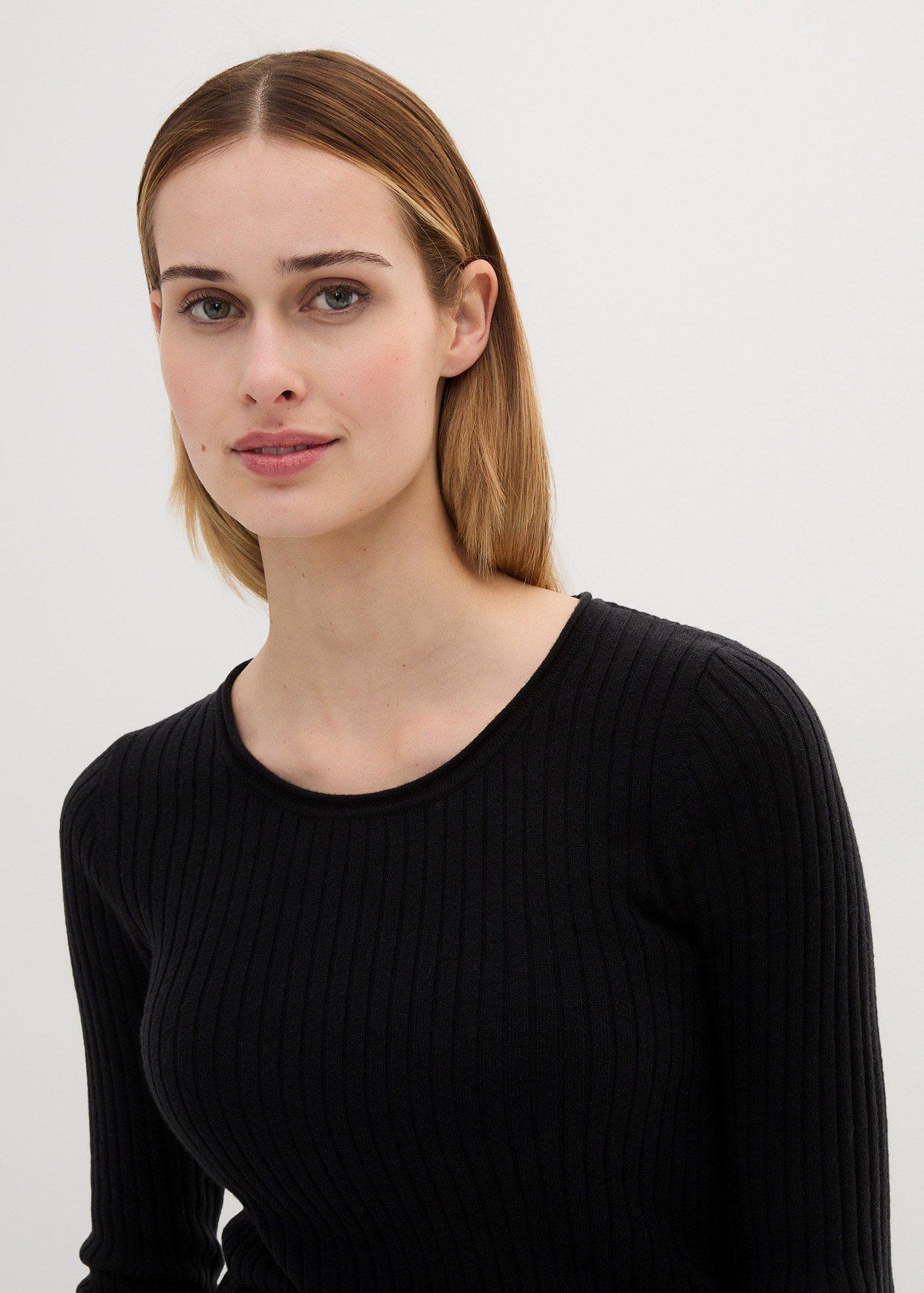 Sweter w prążek z wełny merino - Bonprix