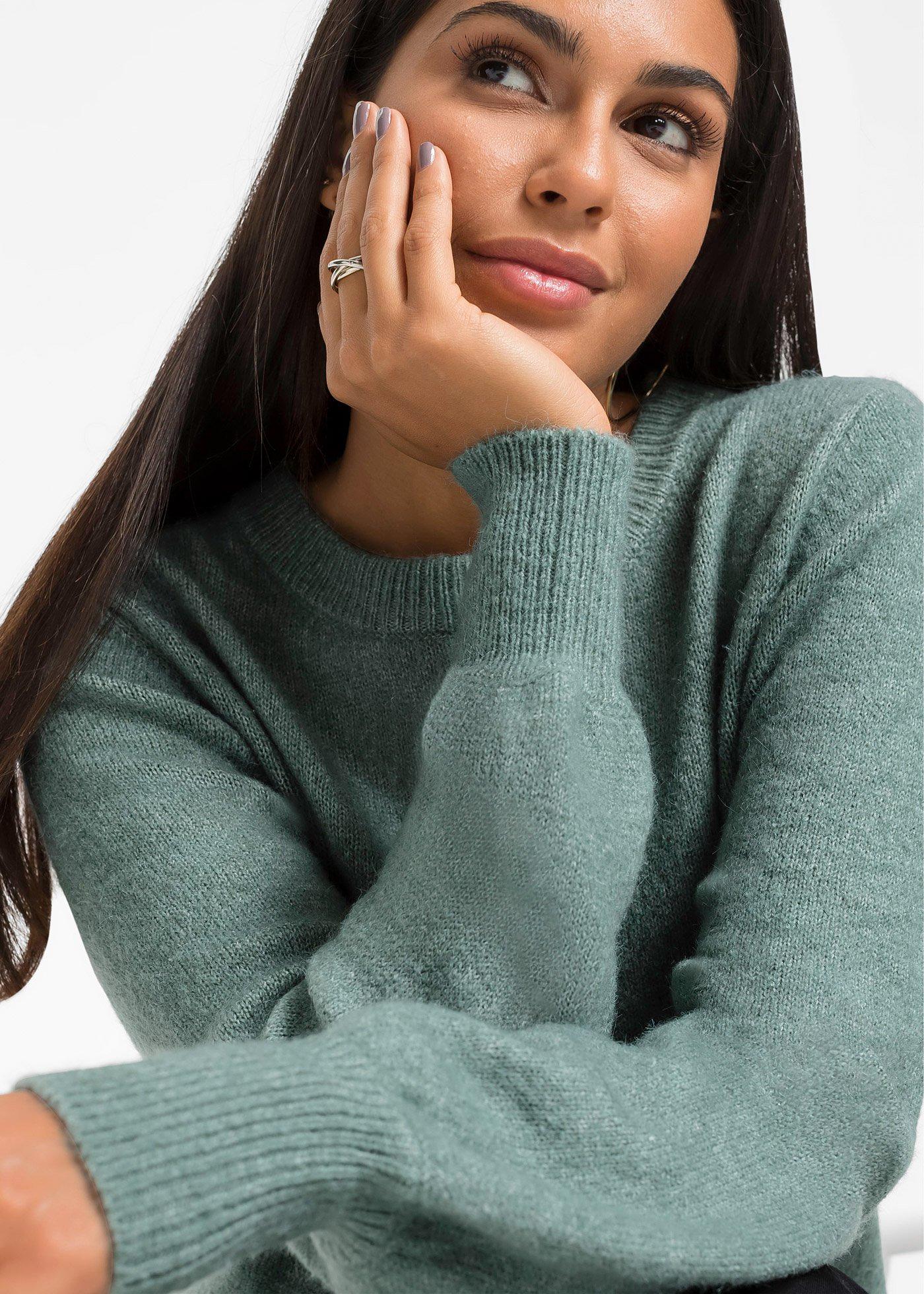 Sweter z rękawami balonowymi - Bonprix