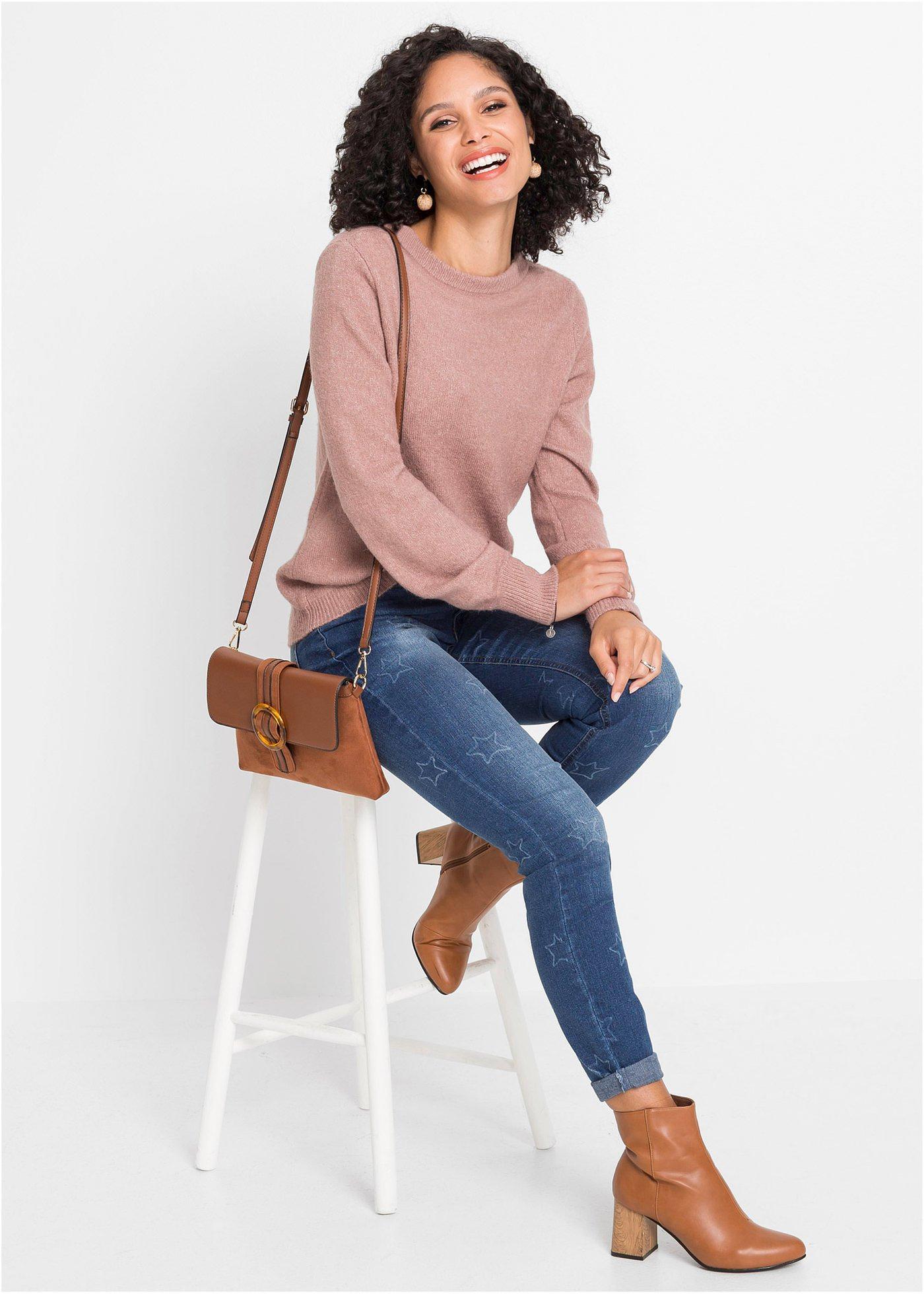 Sweter z rękawami balonowymi - Bonprix