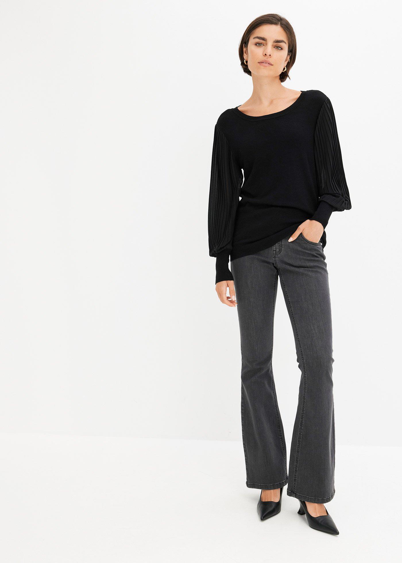 Sweter z cienkiej dzianiny z lejącej mieszanki wiskozy - Bonprix