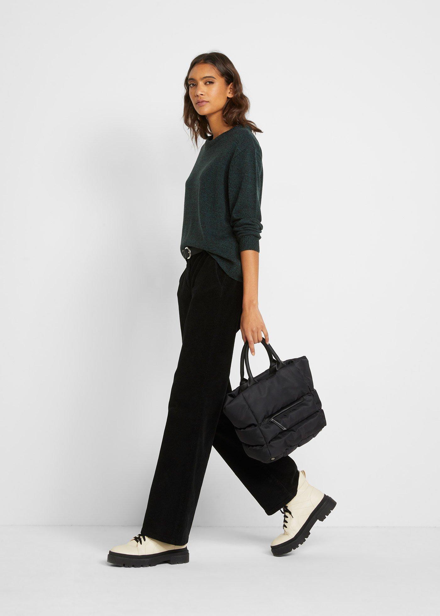 Sweter melanżowy z okrągłym dekoltem - Bonprix