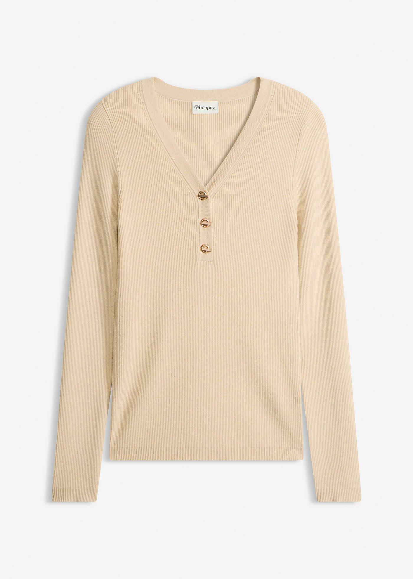 Pull côtelé en viscose mélangée