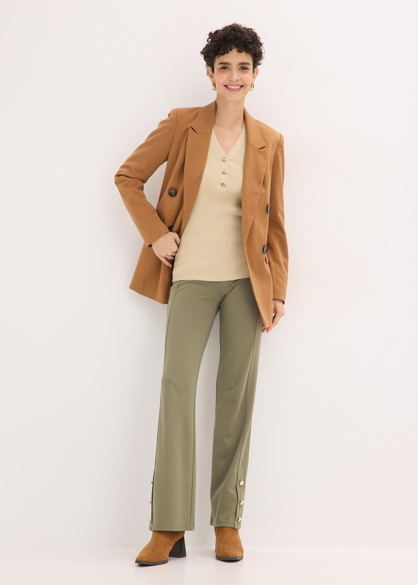 Sweter w prążek z wiskozą - Bonprix