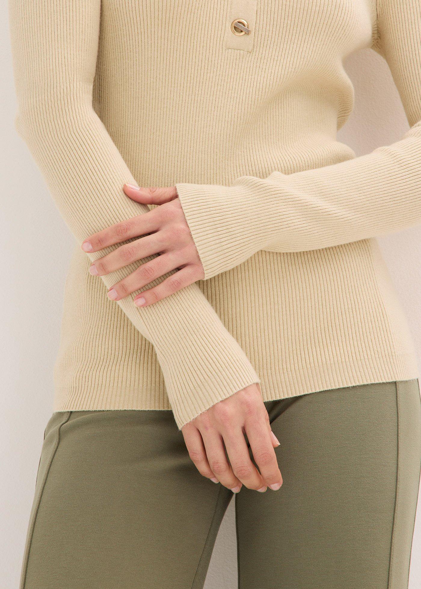Sweter w prążek z wiskozą - Bonprix