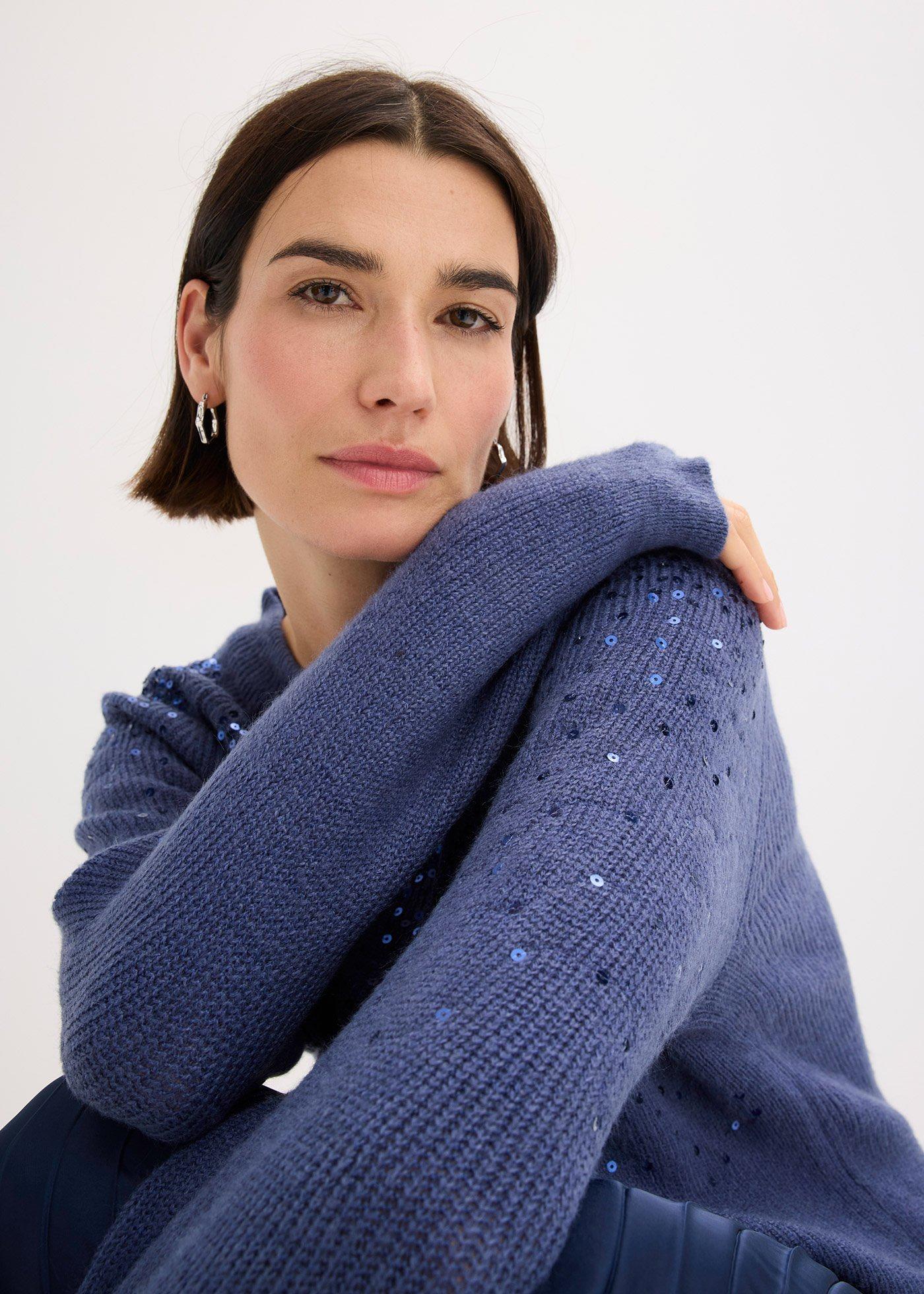 Sweter z cekinami - Bonprix