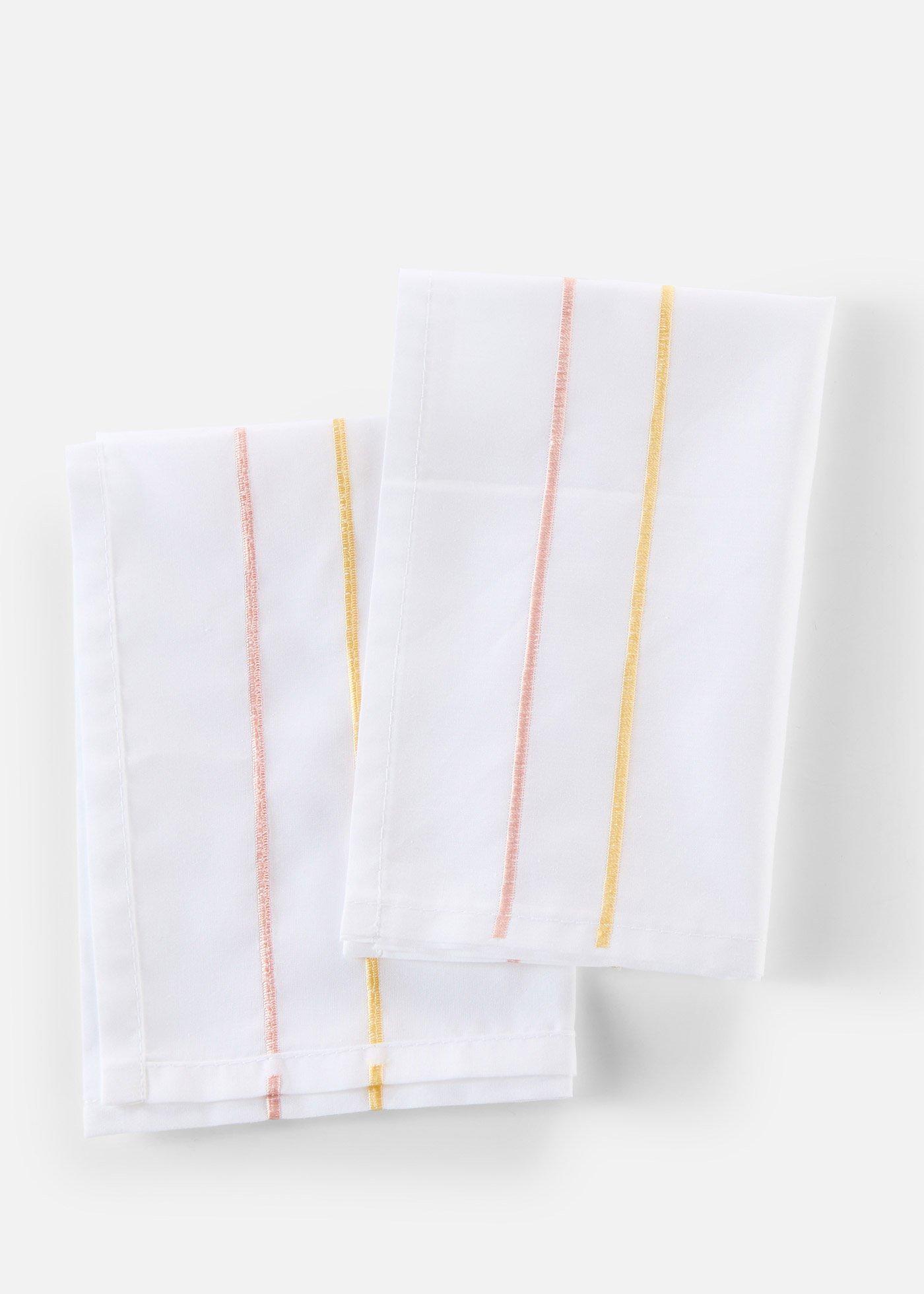Textil szalvéta hímzett csíkokkal (2 db-os csomag)