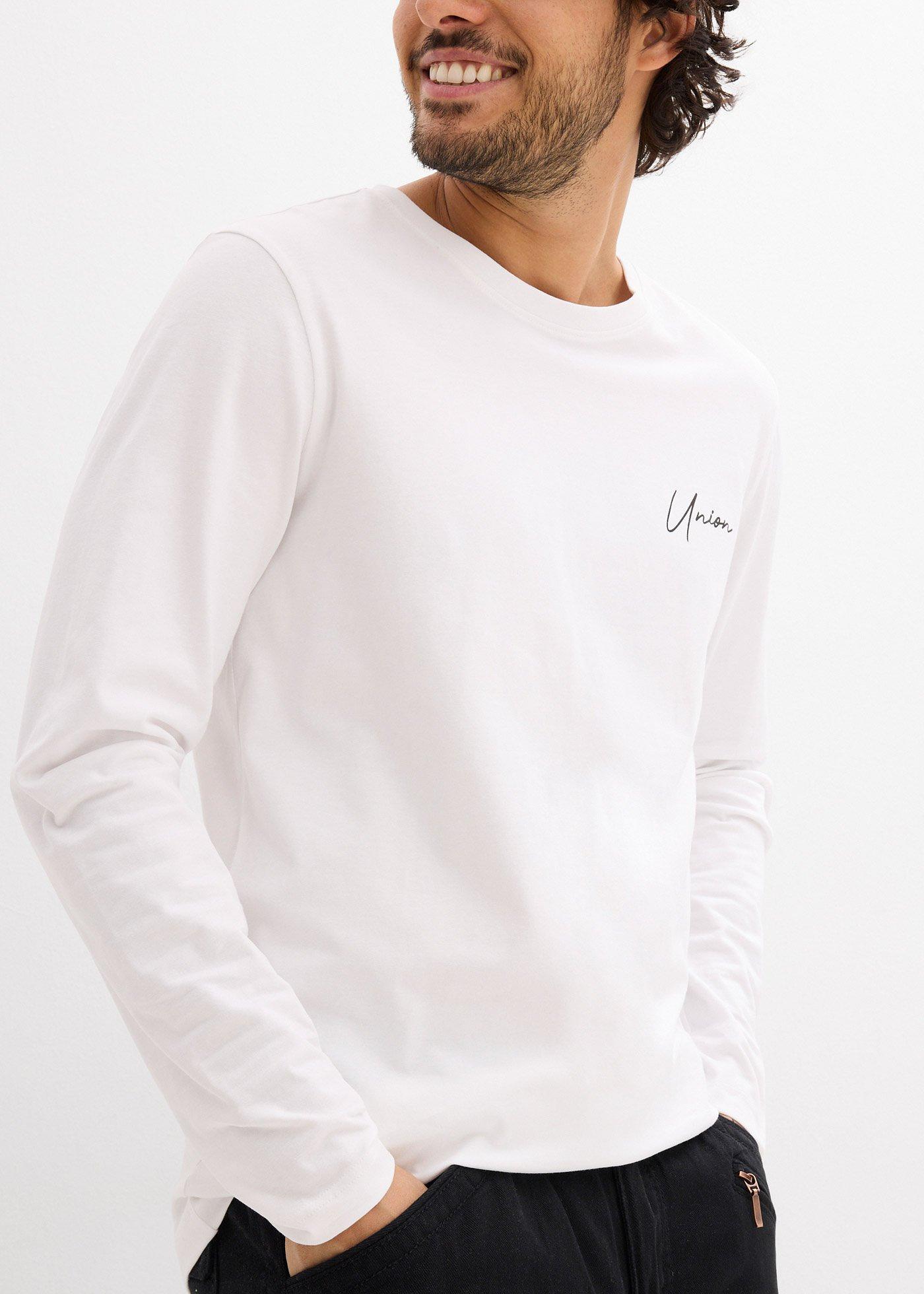 Bluzka z długim rękawem z bawełny organicznej, slim fit - Bonprix