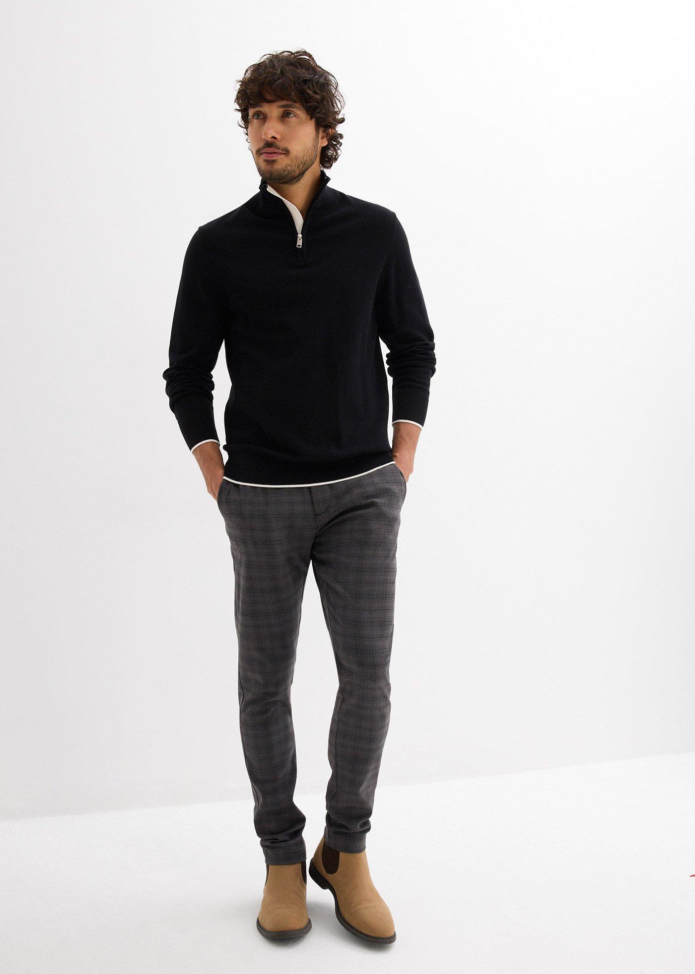 Elegancki sweter ze stójką z bawełny - Bonprix