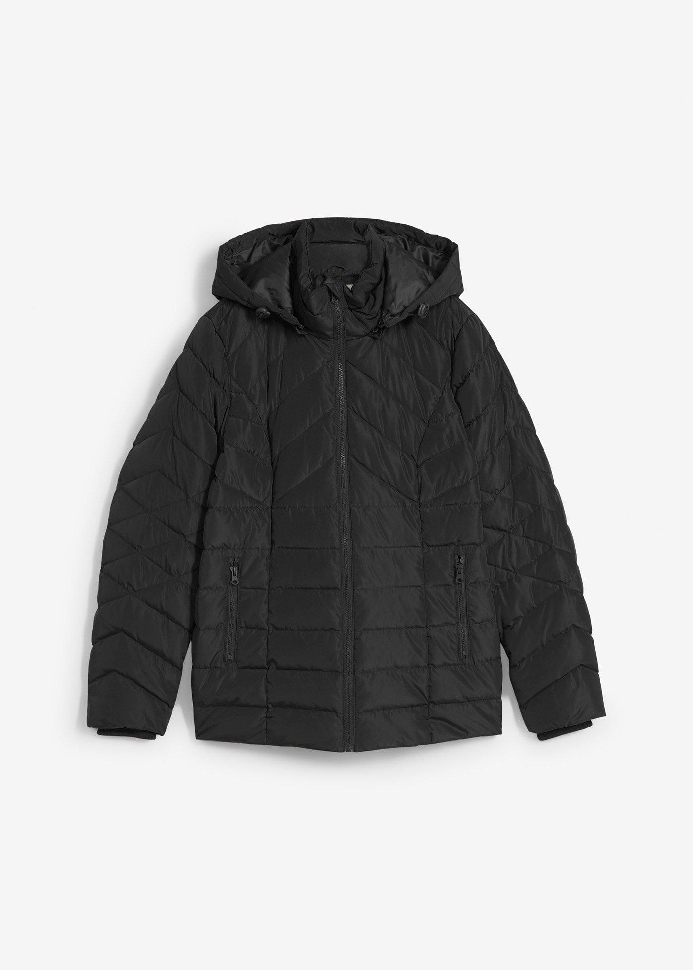 Bonprix Femme Doudoune Légère Avec Capuche Amovible Noir Taille 42