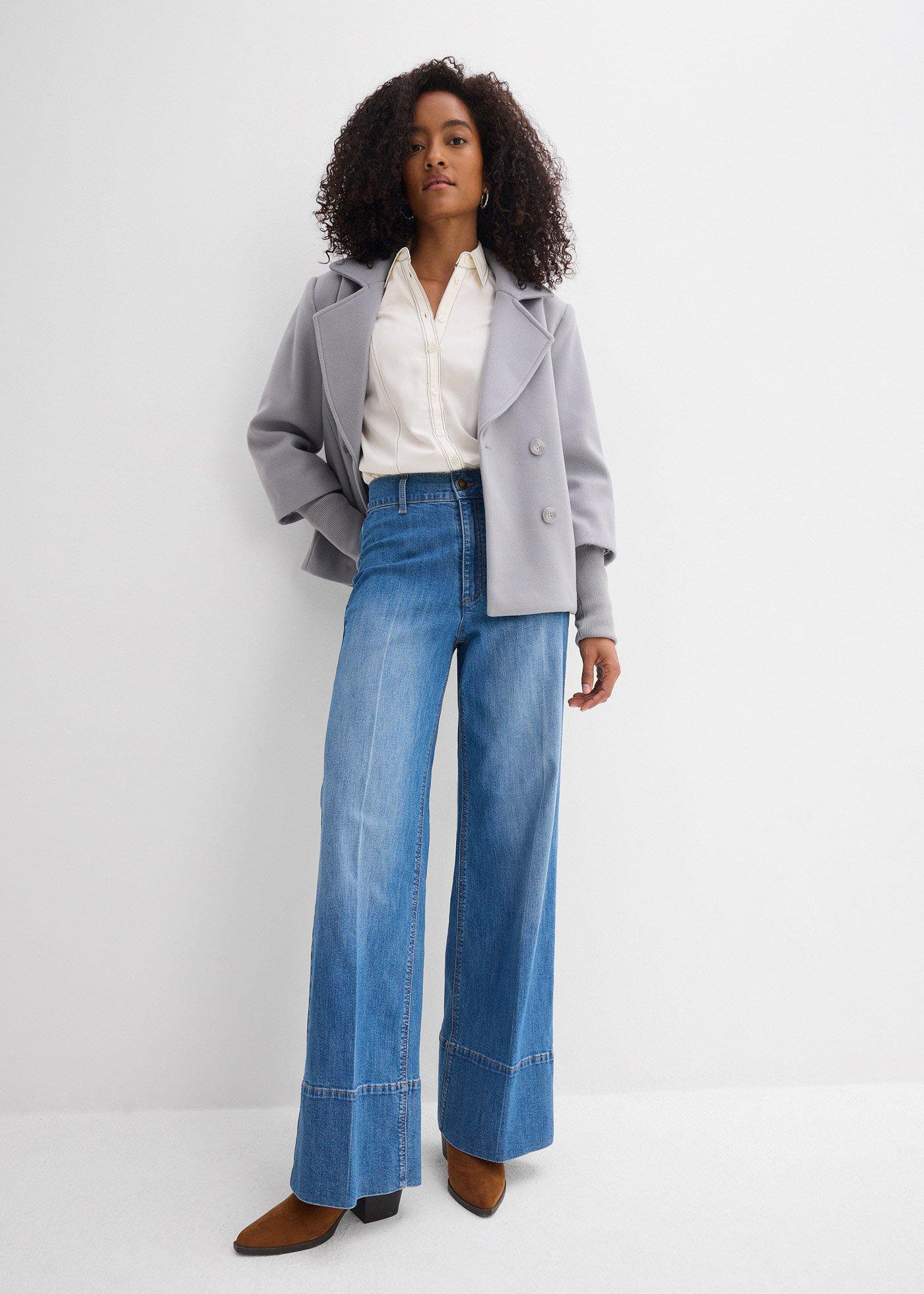 Dżinsy wide leg, high waist - Bonprix