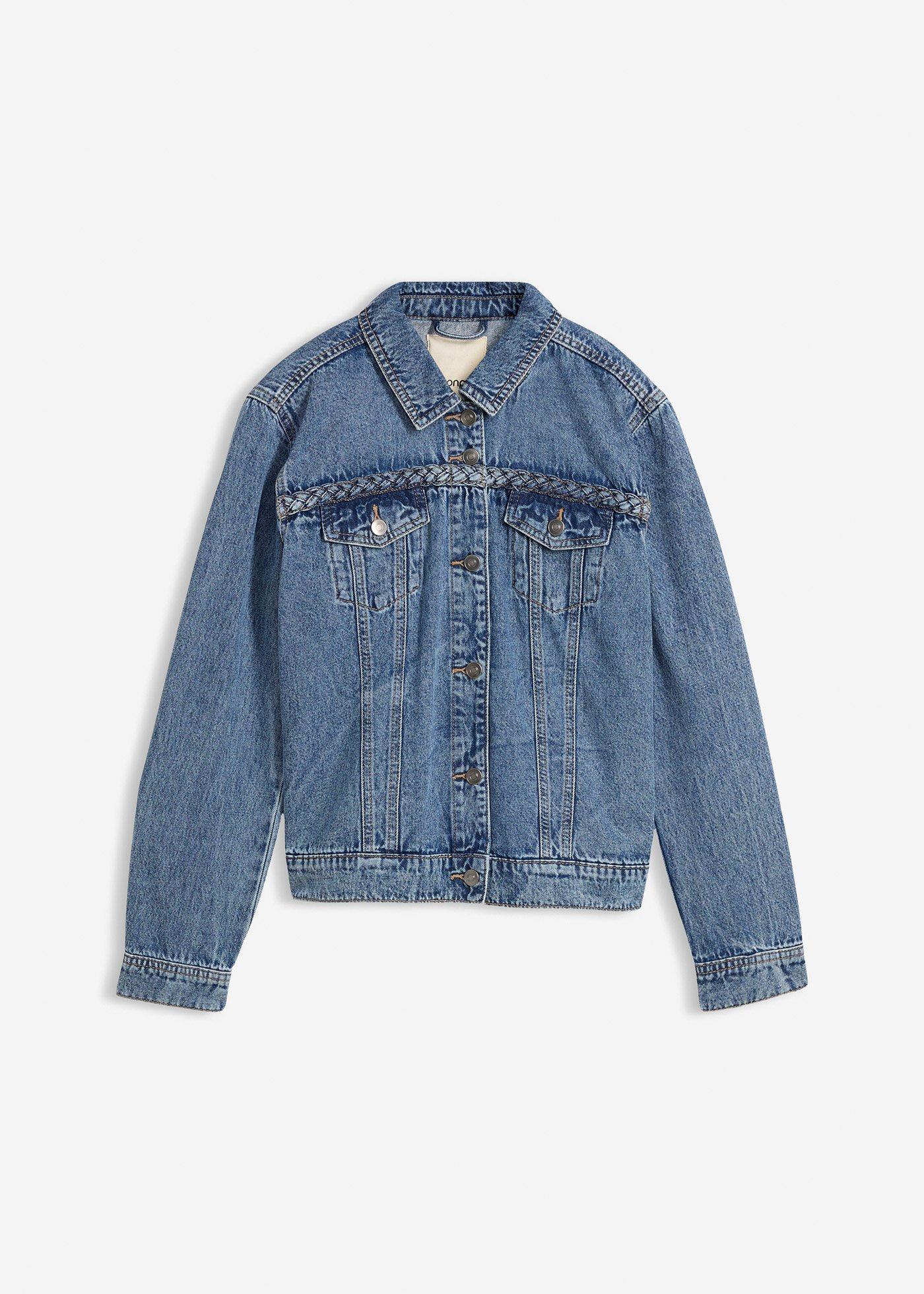 Veste en jean à détail tressé