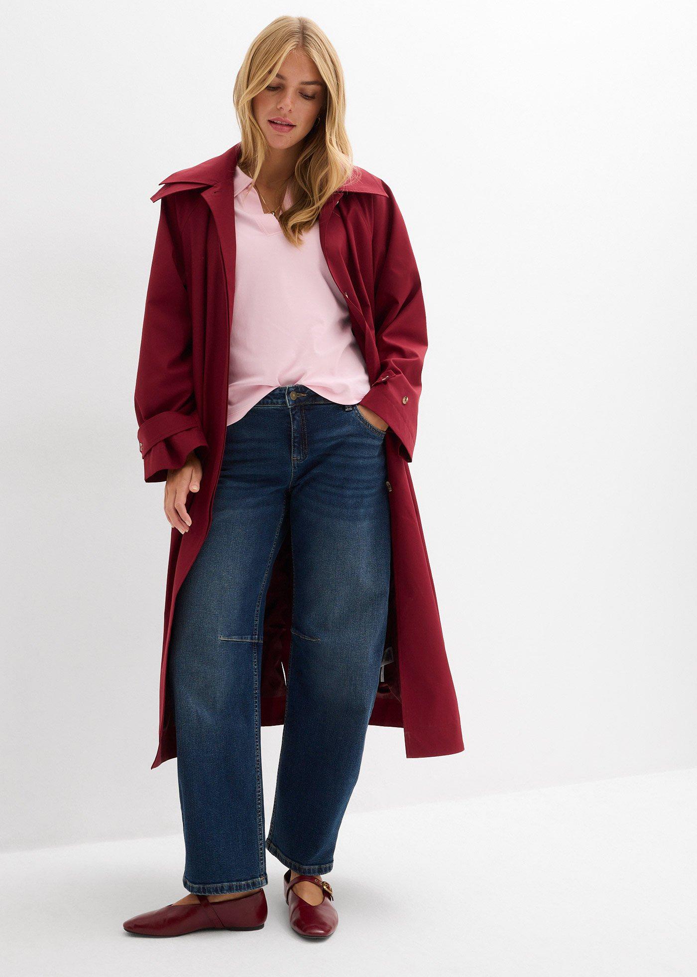 Jeansy o kroju barrel, mid waist - Bonprix