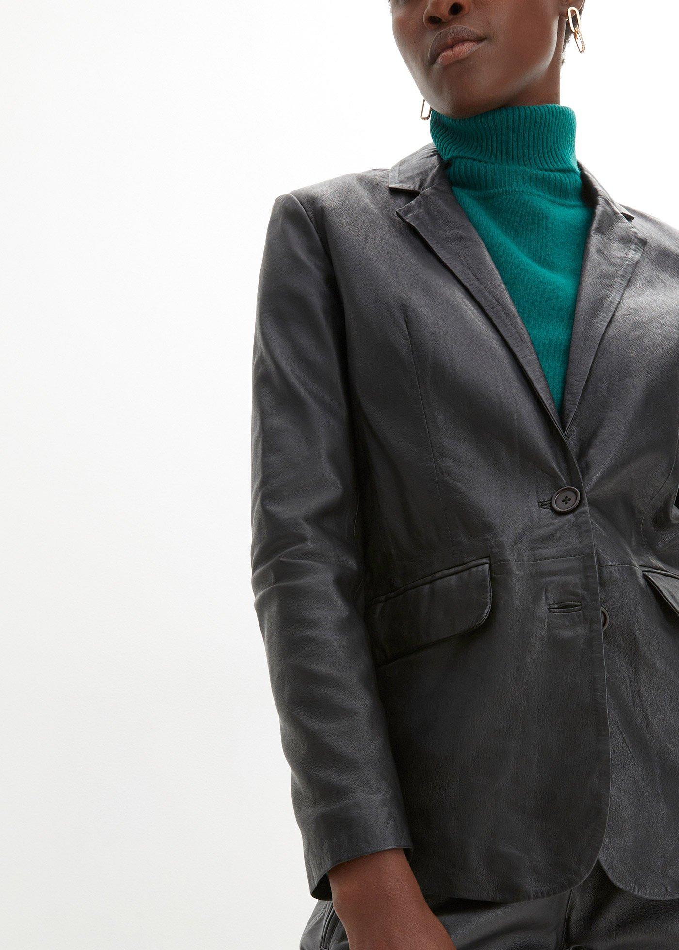 Żakiet ze skóry jagnięcej nappa - Bonprix